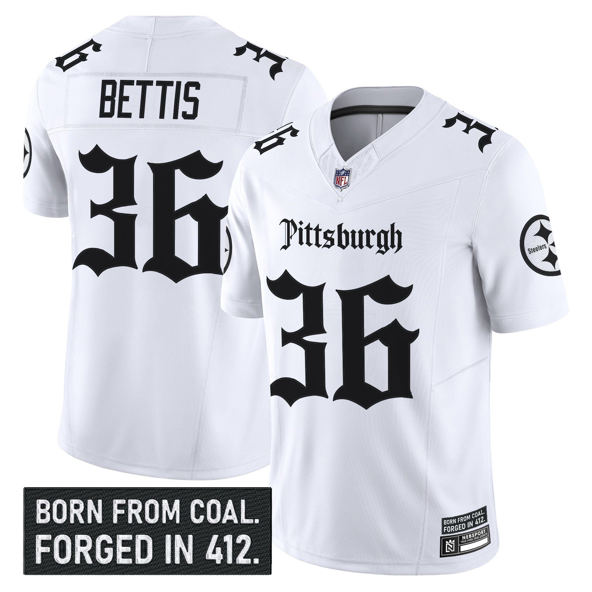 Jerome Bettis Men's Pittsburgh Steelers Gothic Steel City Edition Vapor Limited White Jersey - All Stitched
