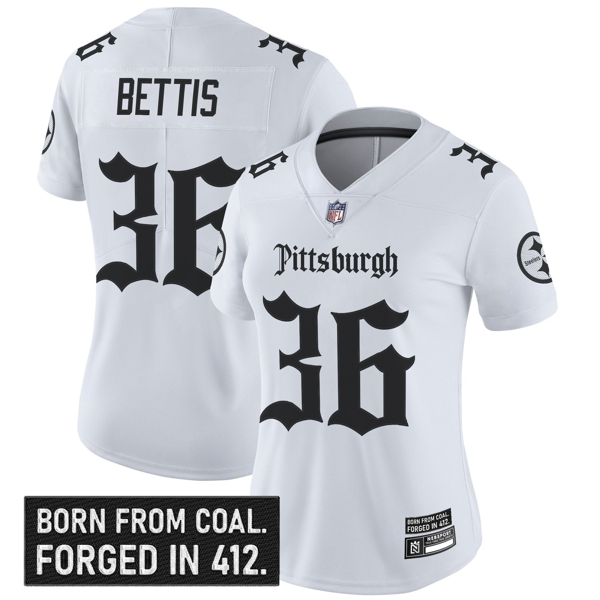 Jerome Bettis Women's Pittsburgh Steelers Gothic Steel City Edition Vapor Limited White Jersey - All Stitched