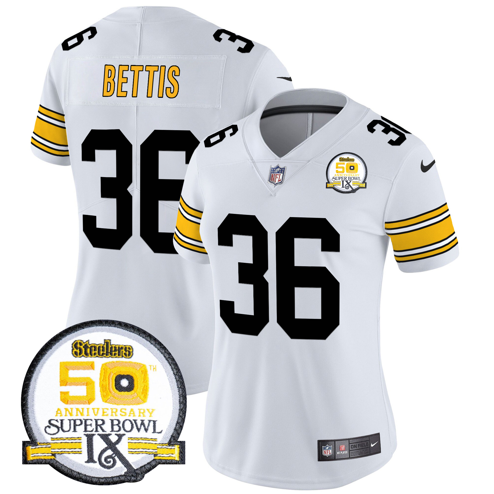 Jerome Bettis Women's Pittsburgh Steelers Throwback 2024 Vapor Limited 1975 White Jersey - All Stitched
