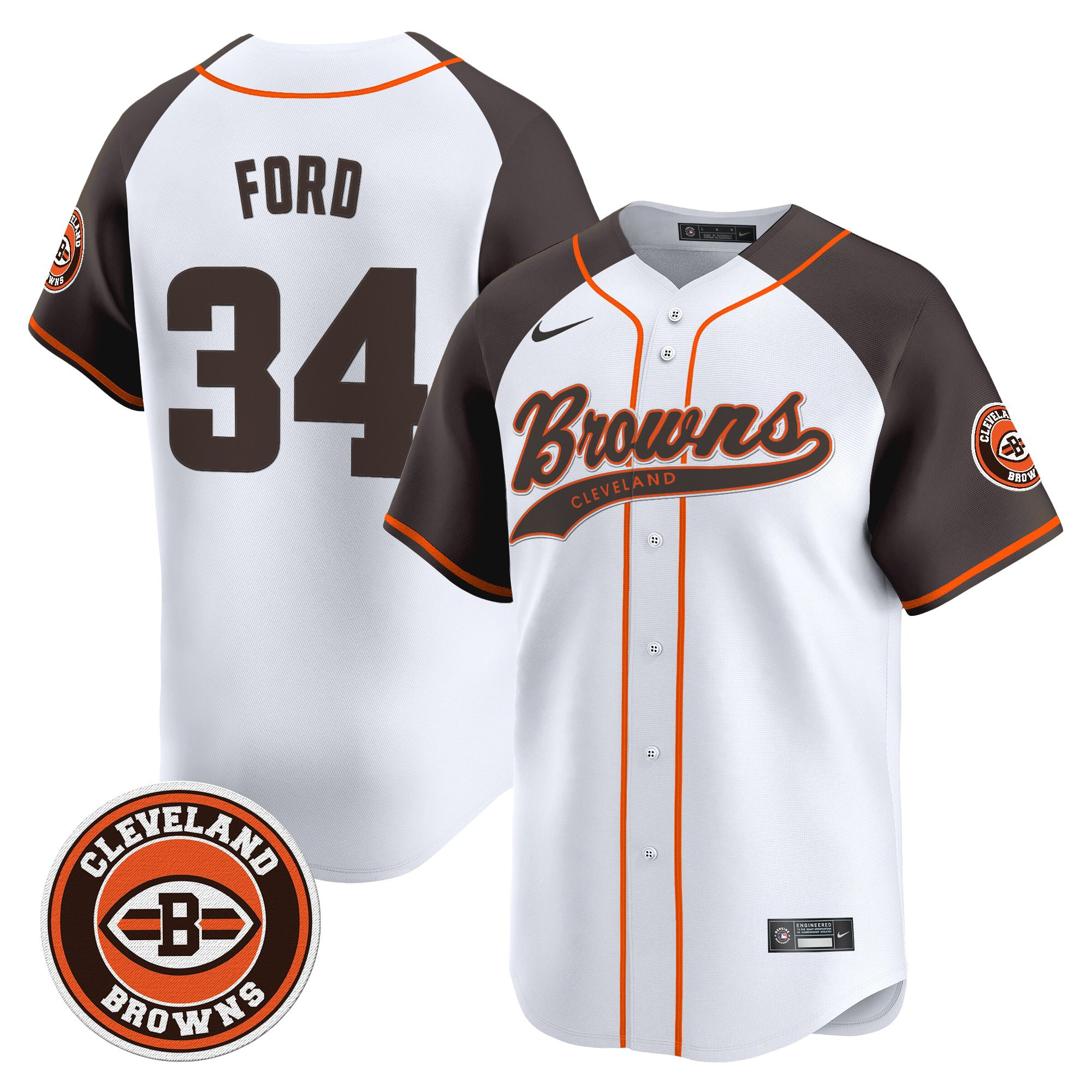 Jerome Ford Men's Cleveland Browns 2025 Vapor Premier Limited Alternate Jersey - All Stitched
