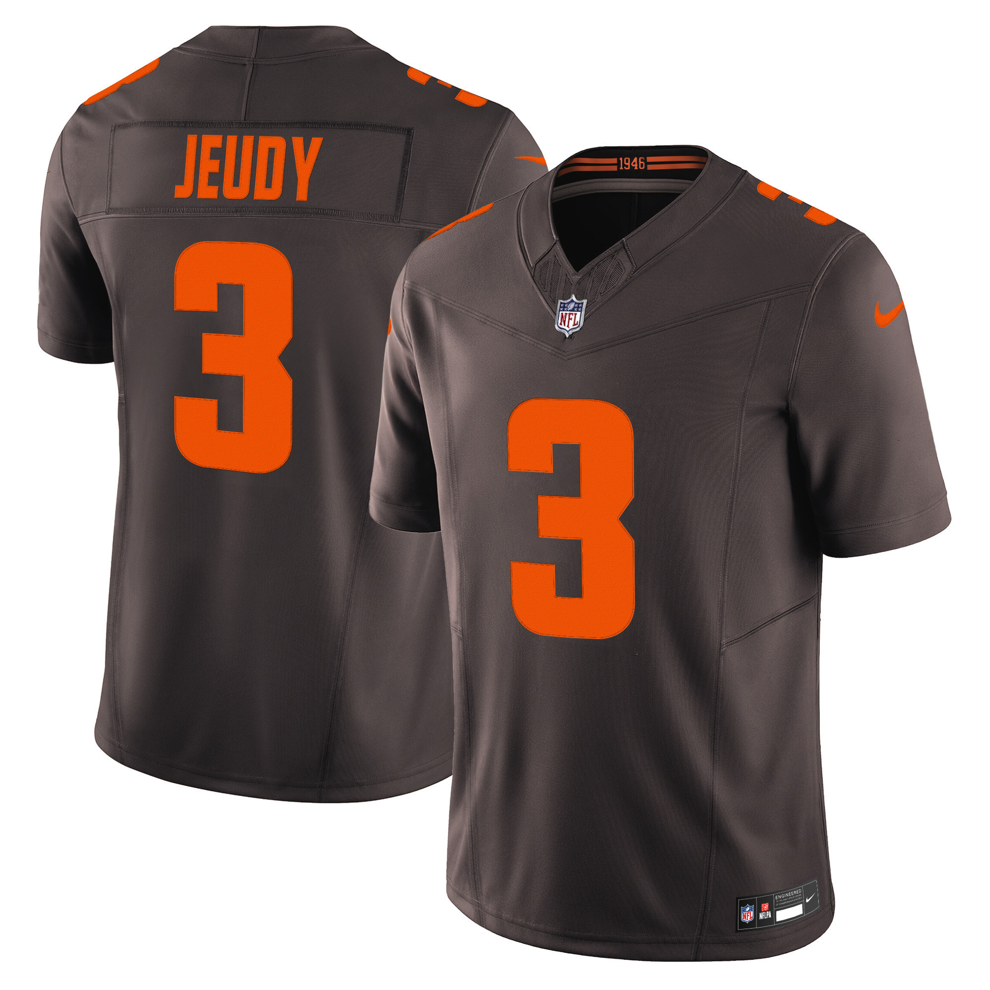 Jerry Jeudy Men's Cleveland Browns Alpha Dawg Edition Vapor Limited Brown Jersey - All Stitched