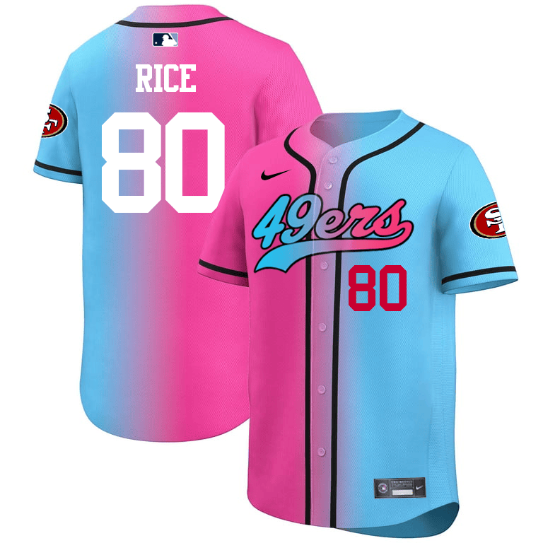 Jerry Rice San Francisco 49ers 2025 Gradient Pink-Blue Vapor Limited Men Jersey - All Stitched