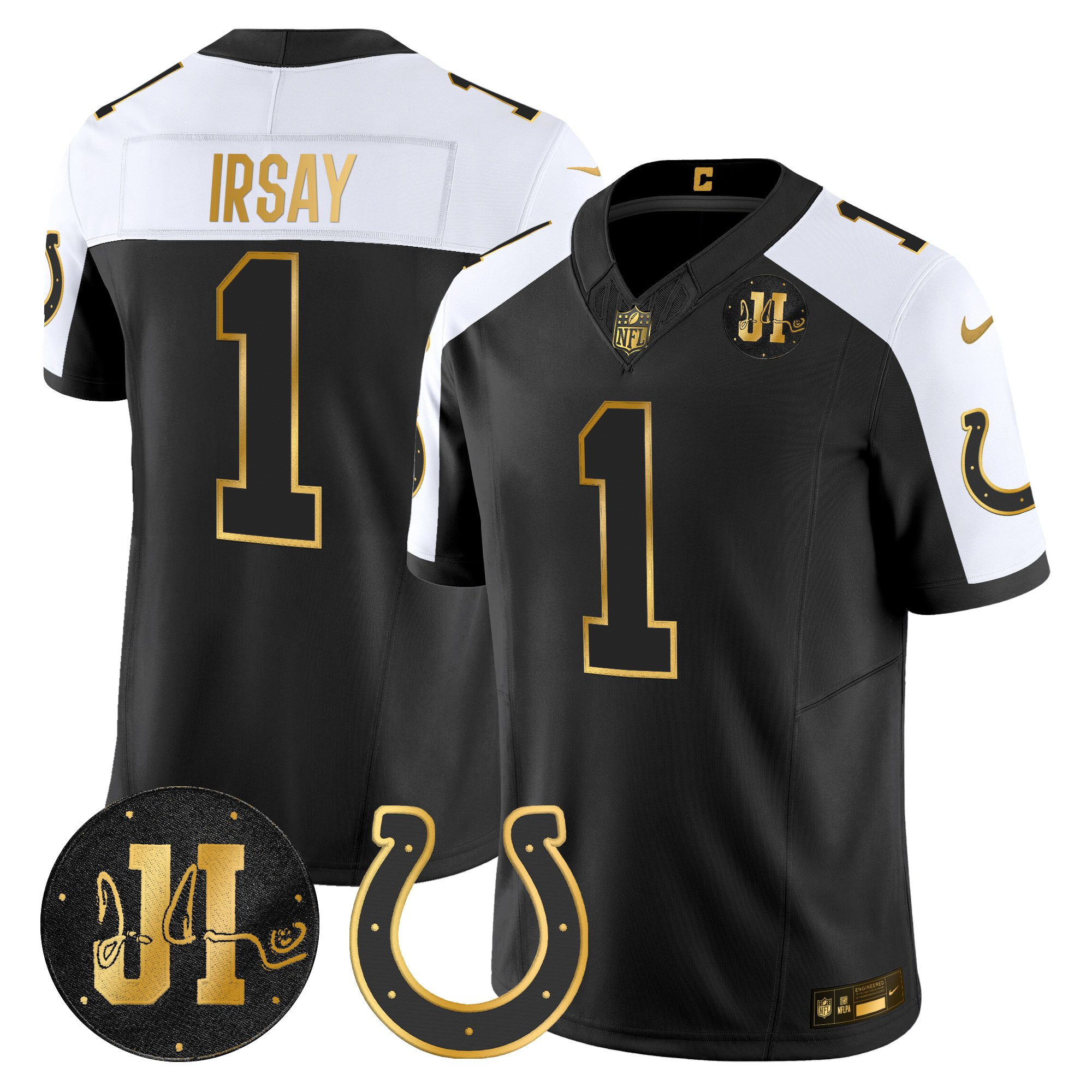 Jim Irsay Men's Indianapolis Colts 2025 Jim Irsay Patch Gold Vapor Limited Alternate Jersey - All Stitched