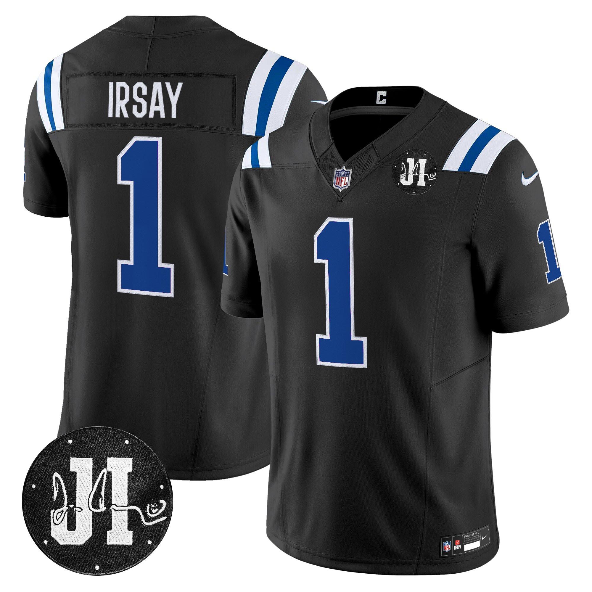 Jim Irsay Men's Indianapolis Colts 2025 Jim Irsay Patch Vapor Limited Black Jersey - All Stitched