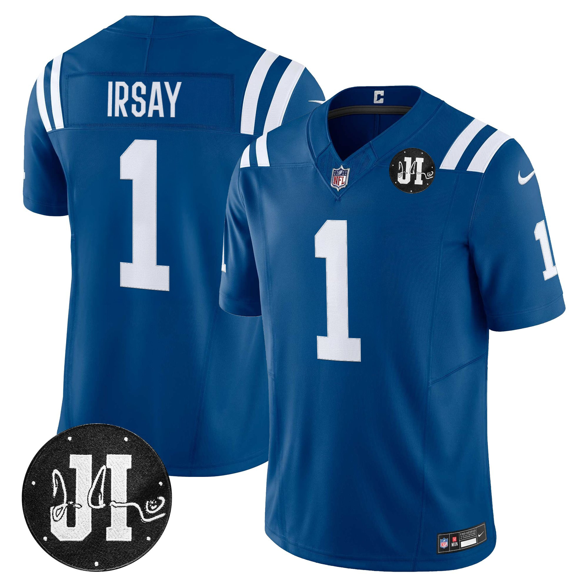 Jim Irsay Men's Indianapolis Colts 2025 Jim Irsay Patch Vapor Limited Royal Jersey - All Stitched