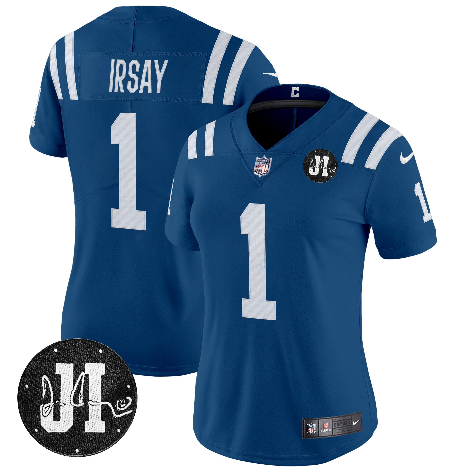 Jim Irsay Women's Indianapolis Colts 2025 Jim Irsay Patch Vapor Limited Royal Jersey - All Stitched