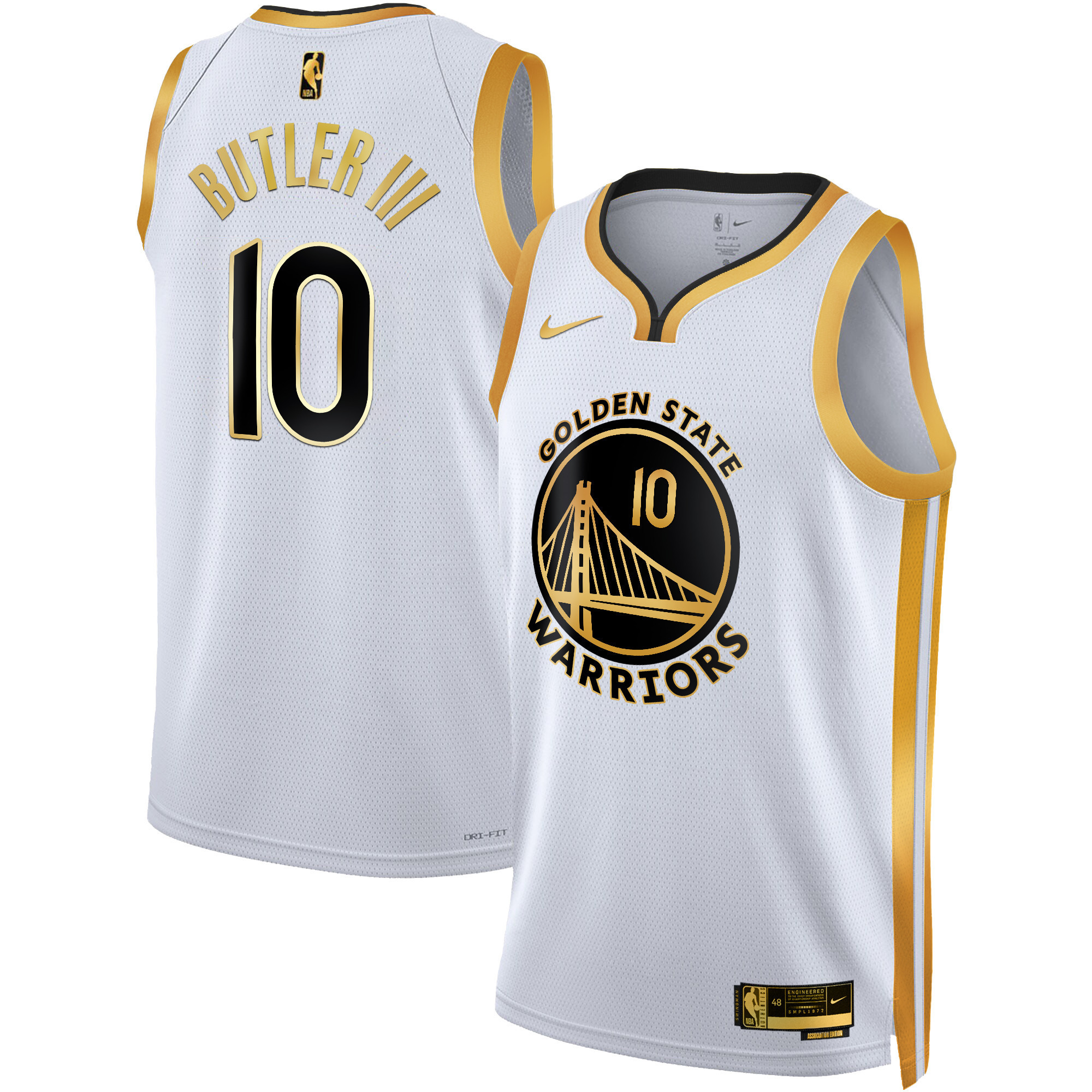 Jimmy Butler Men's Golden State Warriors 2025 Swingman White Gold Jersey - All Stitched