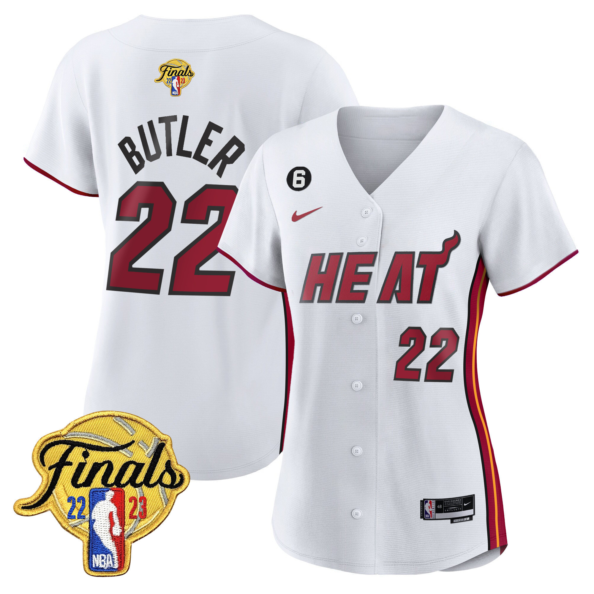 Jimmy Butler Women's Miami Heat 2023 Finals Baseball Cool Base Association Jersey - All Stitched