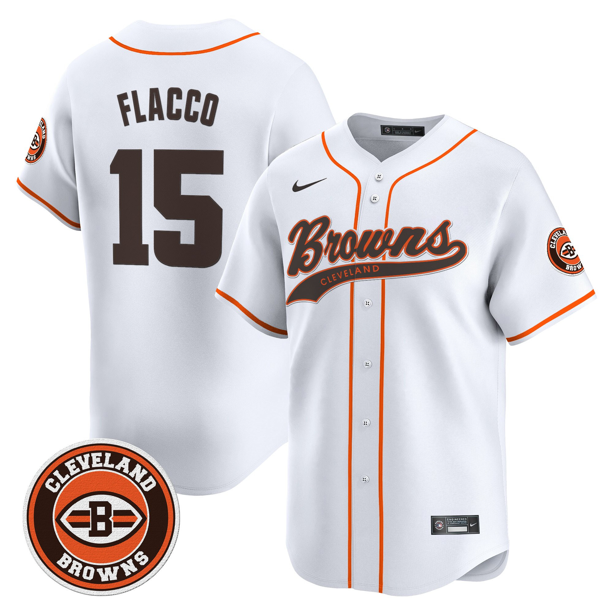 Joe Flacco Men's Cleveland Browns 2025 Vapor Premier Limited White Jersey - All Stitched