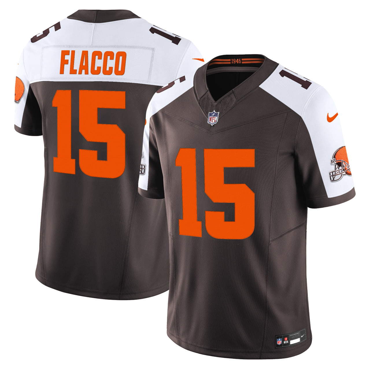 Joe Flacco Men's Cleveland Browns Alpha Dawg Edition Vapor Limited Brown Alternate Jersey - All Stitched