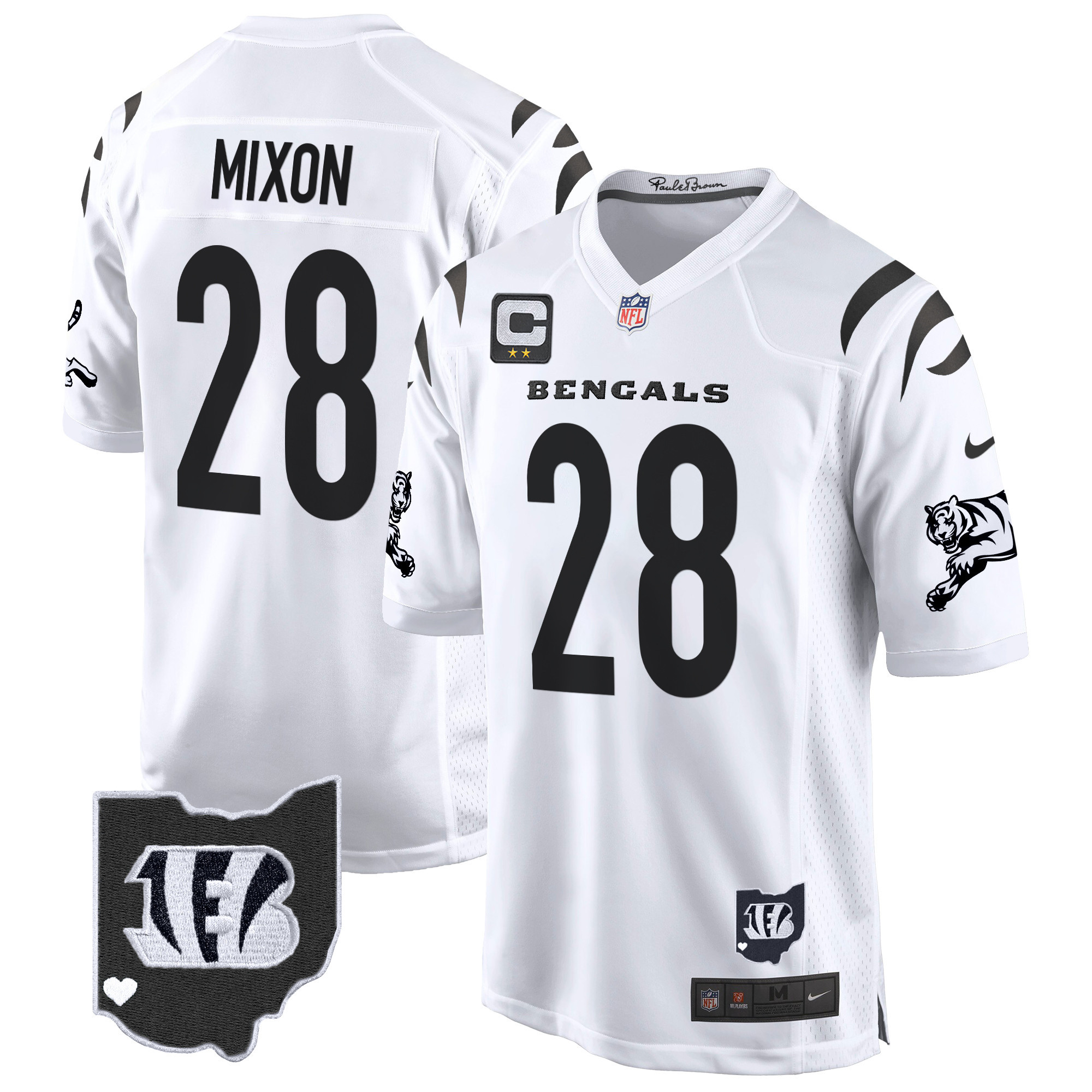 Joe Mixon Men's Cincinnati Bengals 2024 Game White Limited Jersey - All Stitched