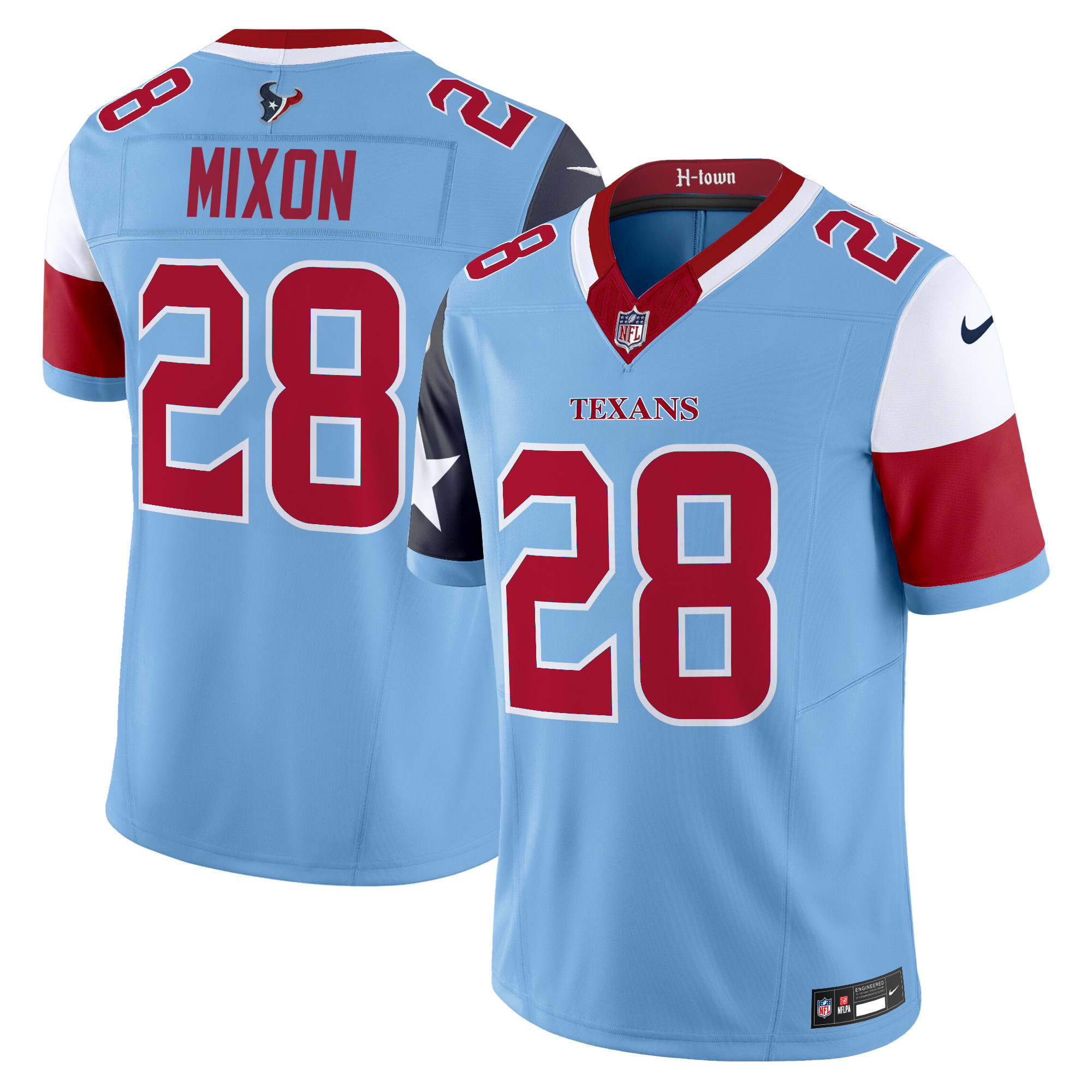 Joe Mixon Men's Houston Texans 2024 Vapor Limited Blue Jersey V5 - All Stitched