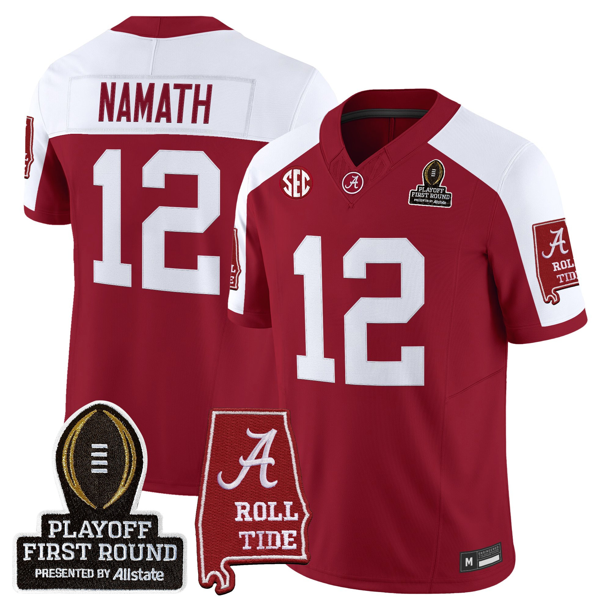 Joe Namath Men's Alabama Crimson Tide 2025 Playoff First Round Vapor Limited Crimson Alternate Jersey - All Stitched