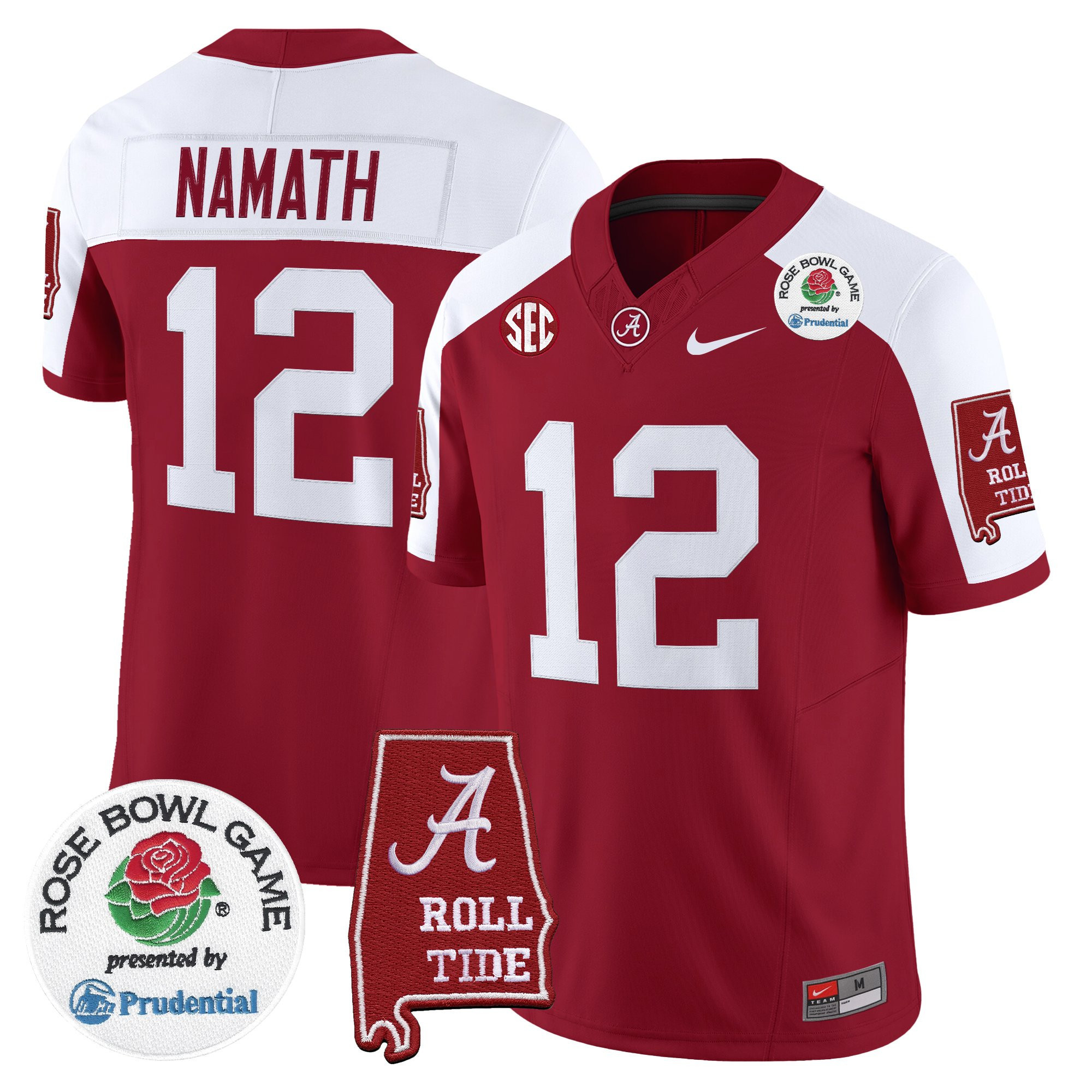 Joe Namath Men's Alabama Crimson Tide 2026 Rose Bowl Vapor Limited Crimson Alternate Jersey - All Stitched