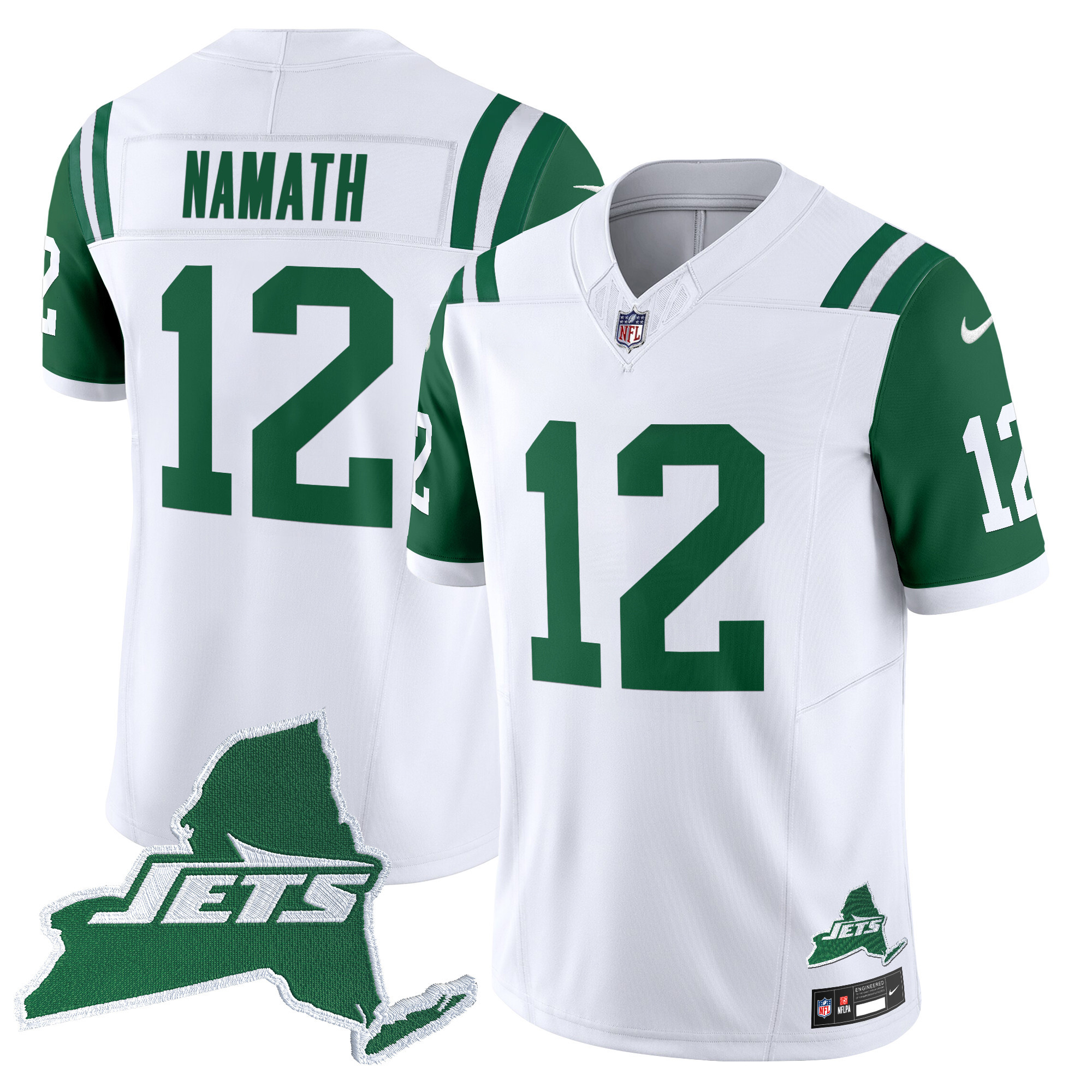 Joe Namath Men's New York Jets Home Patch Vapor Legacy Limited Throwback Jersey - All Stitched
