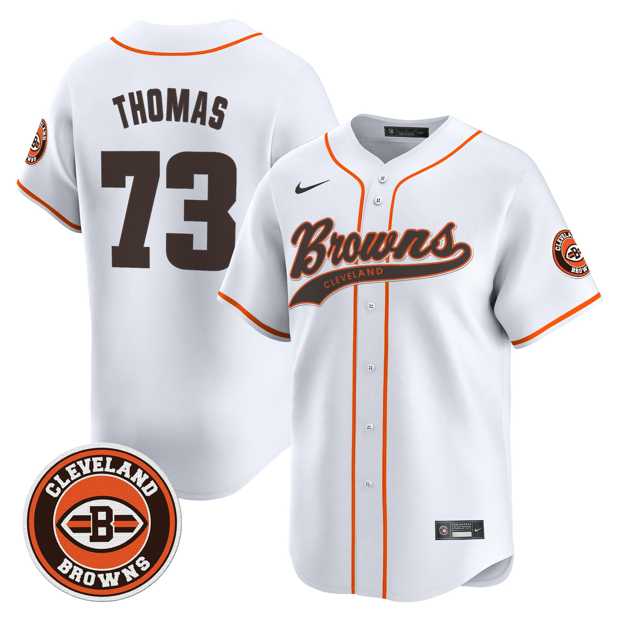 Joe Thomas Men's Cleveland Browns 2025 Vapor Premier Limited White Jersey - All Stitched