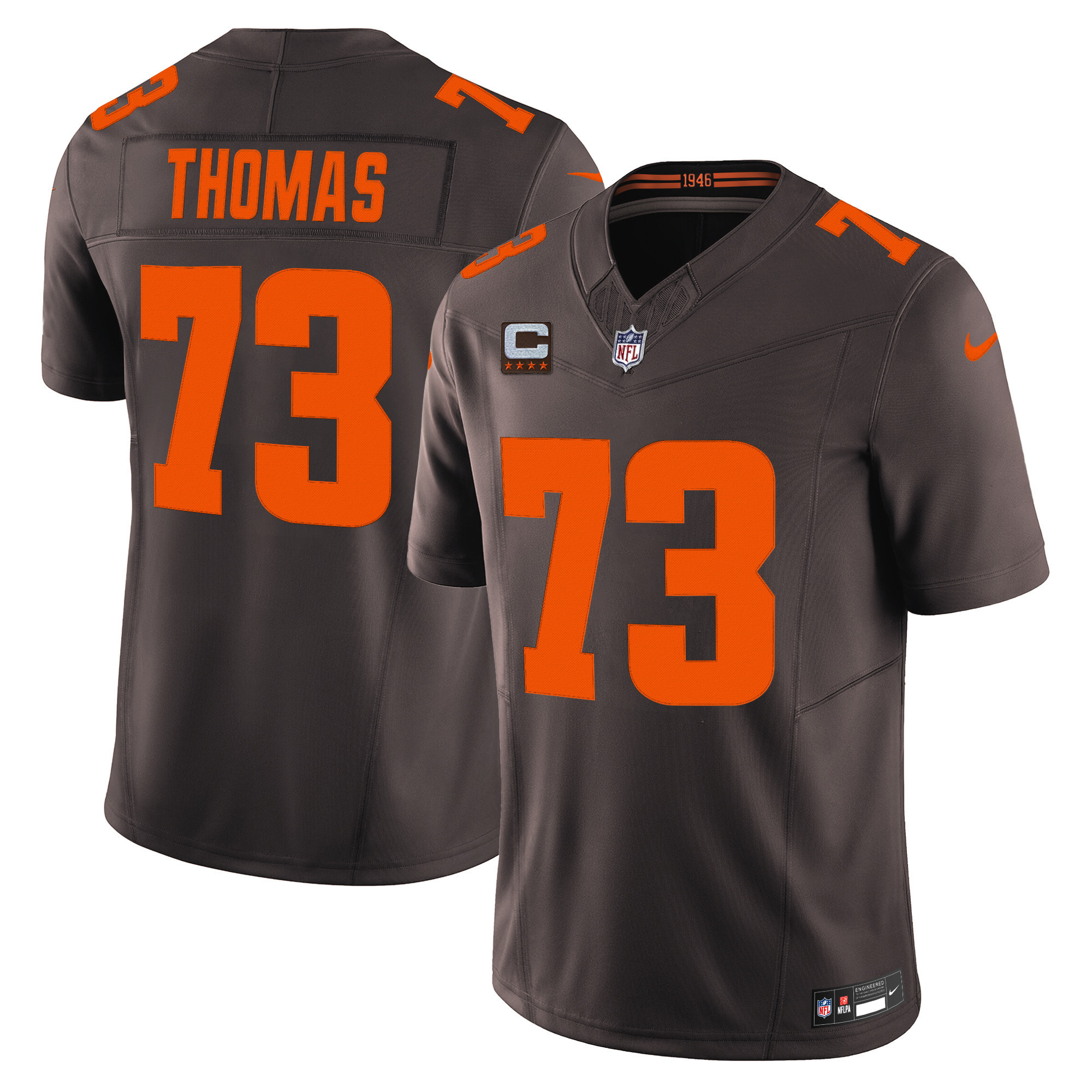 Joe Thomas Men's Cleveland Browns Alpha Dawg Edition Vapor Limited Brown Jersey - All Stitched