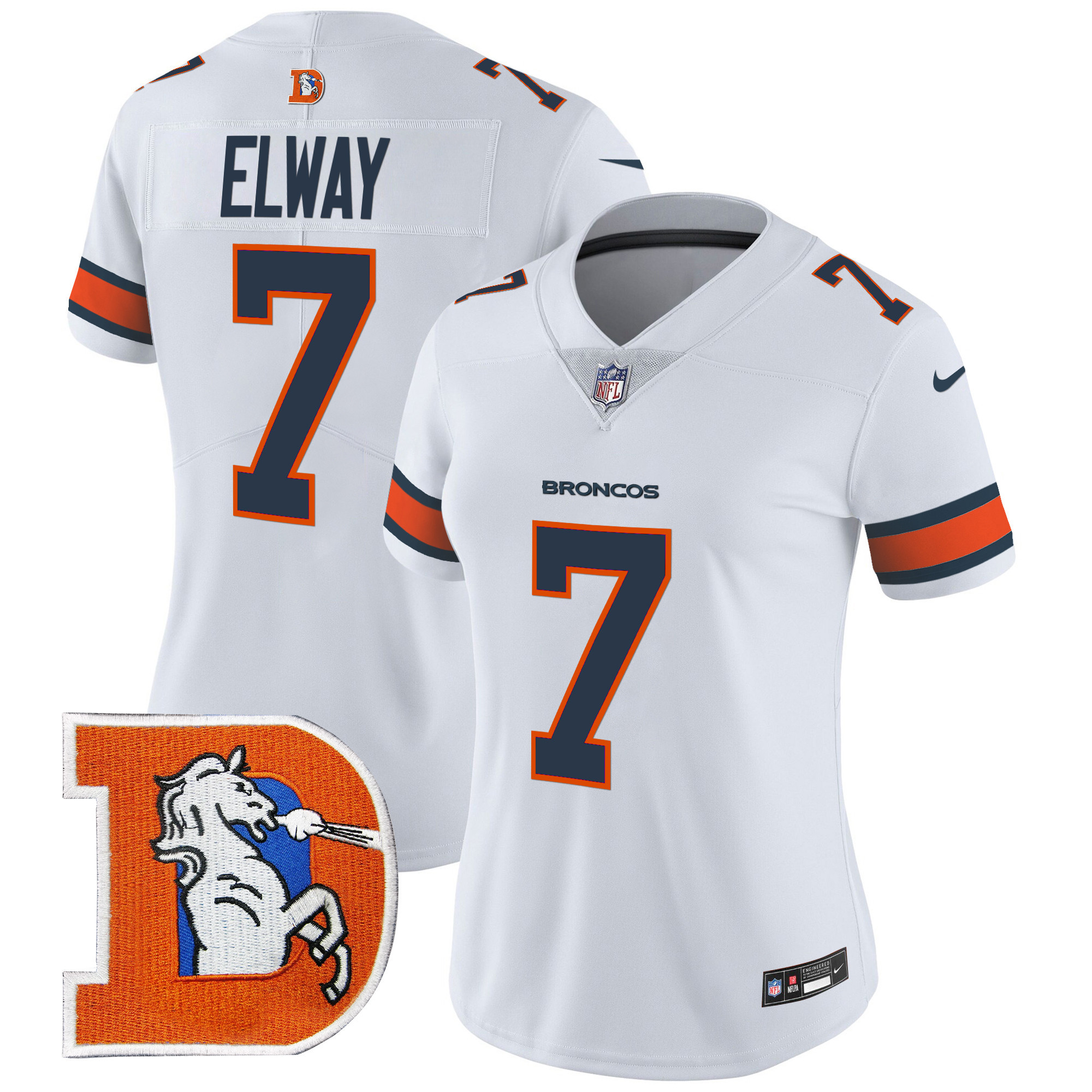 John Elway Women's Denver Broncos Throwback Vapor Limited White Jersey V2 - All Stitched