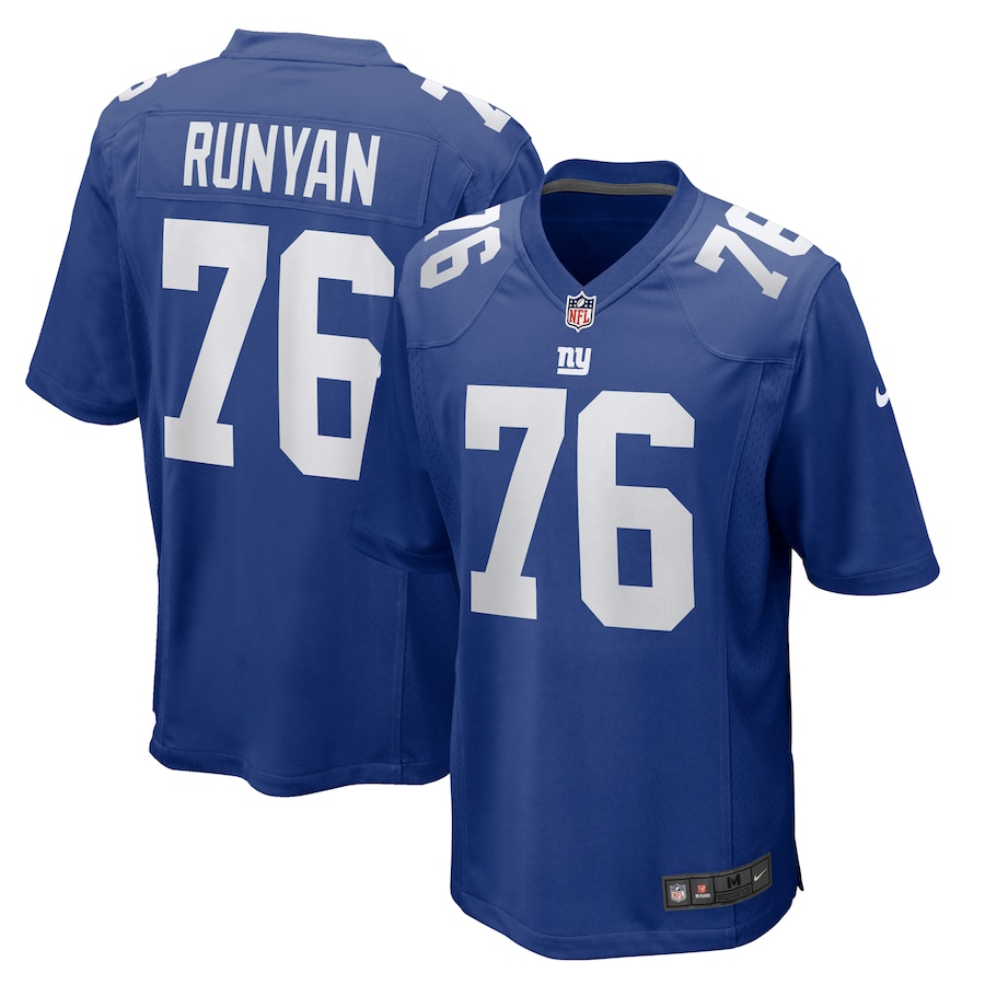 Jon Runyan Men's New York Giants Game Royal Men Jersey