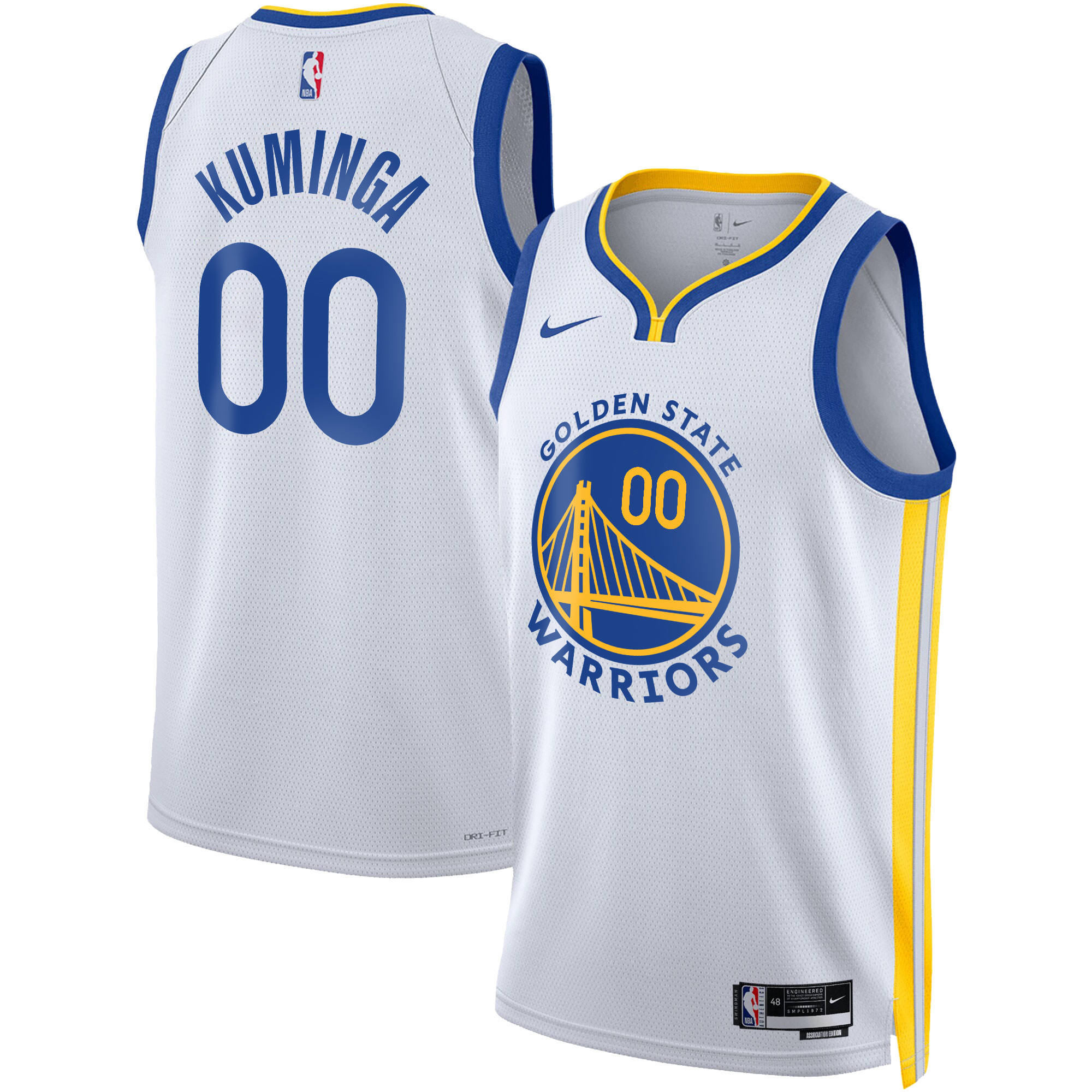 Jonathan Kuminga Men's Golden State Warriors 2025 Swingman Association Jersey - All Stitched