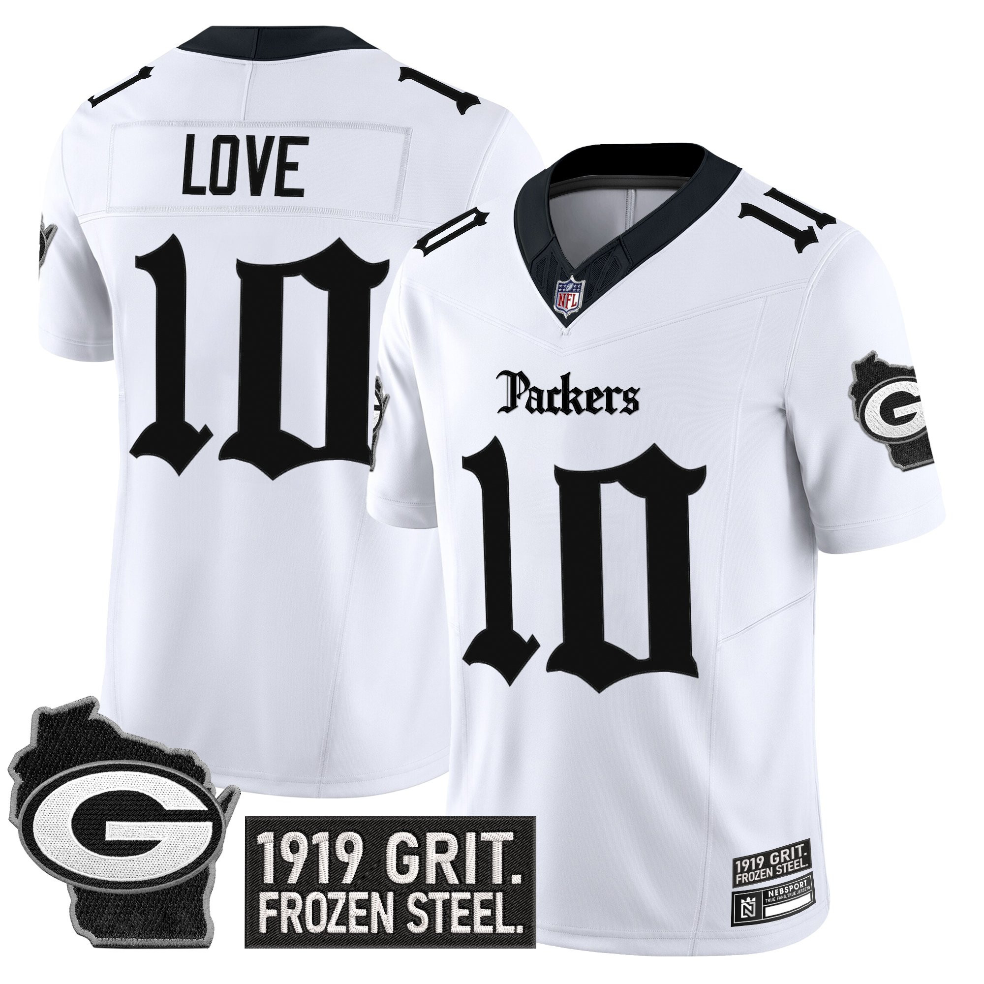 Jordan Love Men's Green Bay Packers Gothic Frozen Tundra Edition Vapor Limited White Jersey - All Stitched