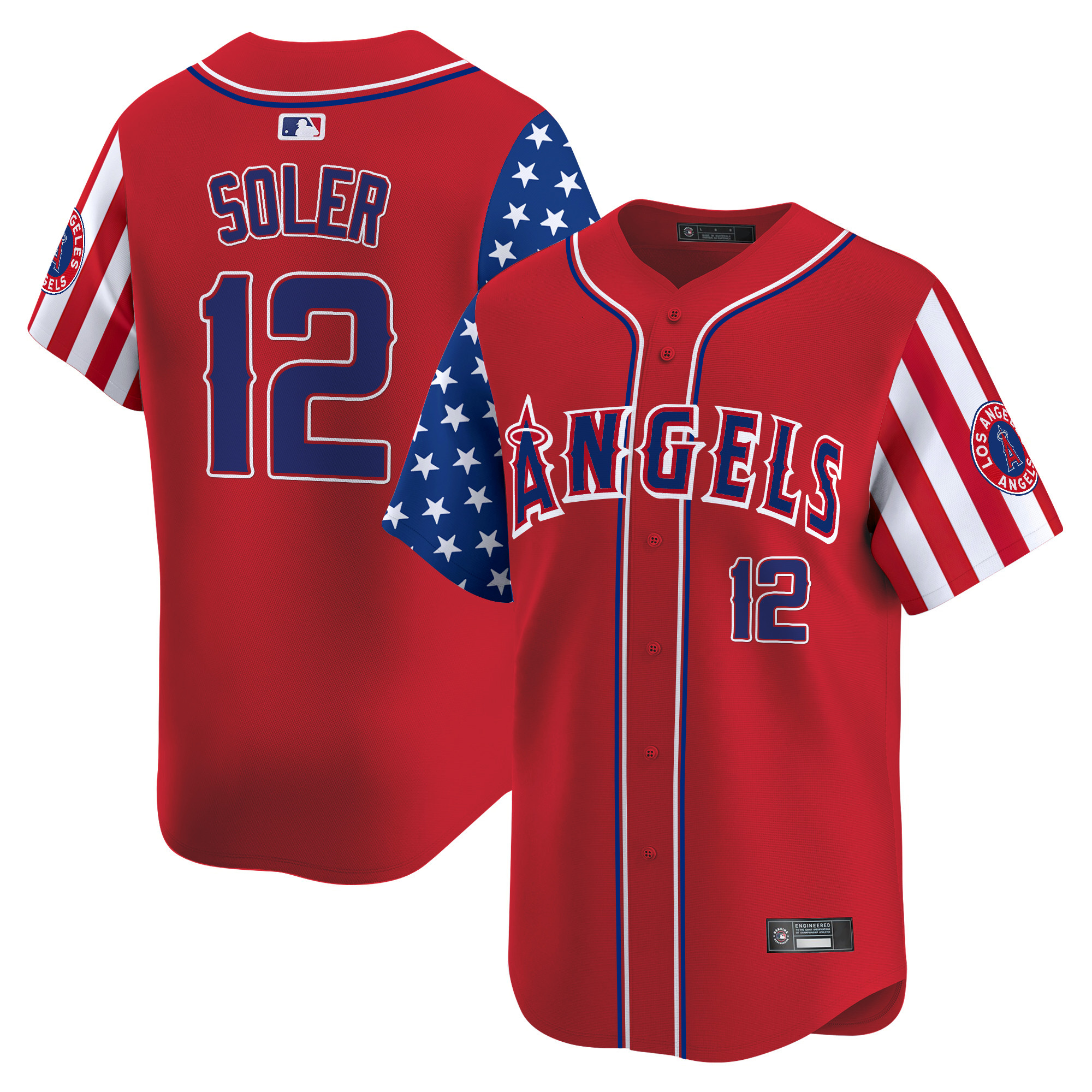 Jorge Soler Men's Los Angeles Angels 2025 Independence Day Vapor Premier Limited Red Jersey - All Stitched