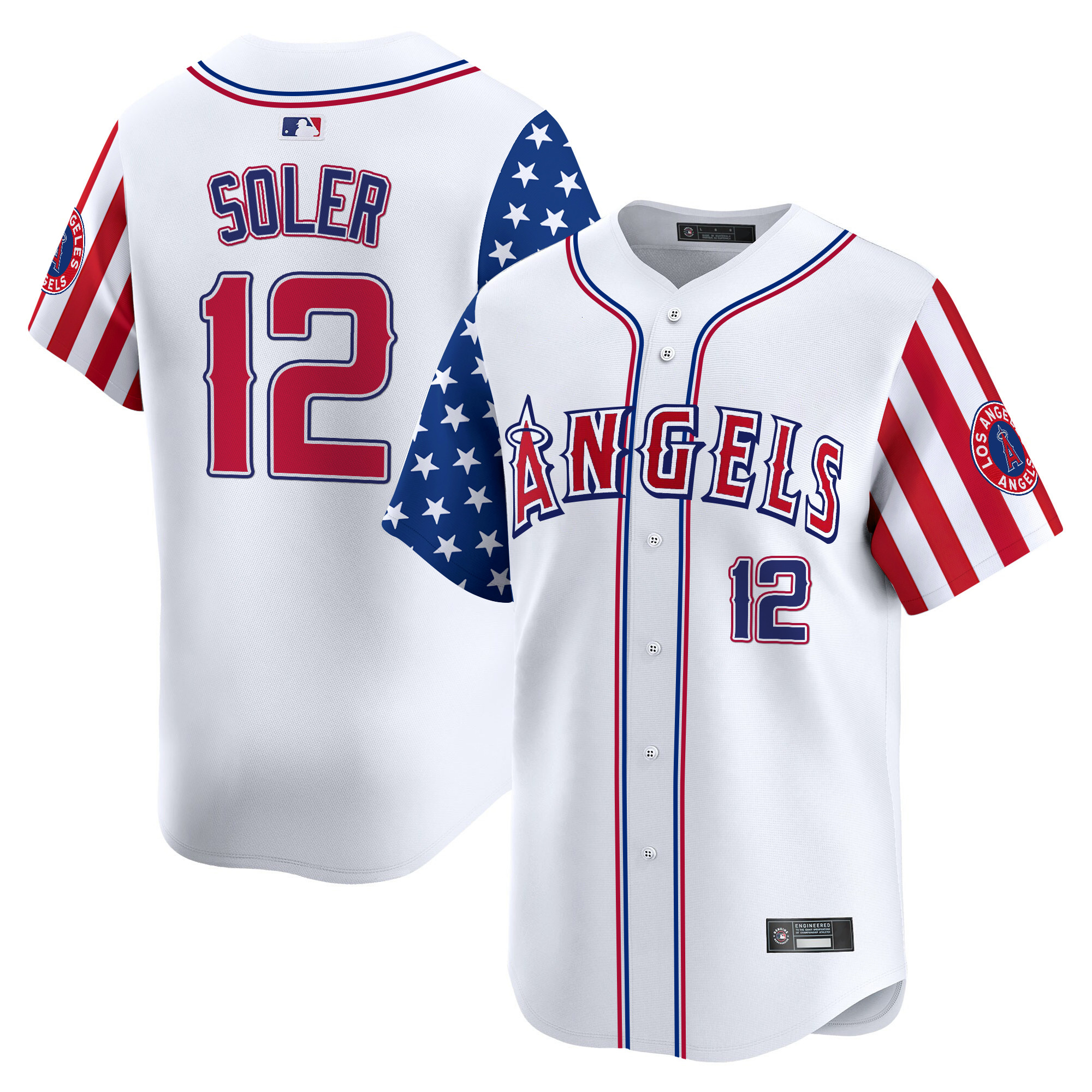 Jorge Soler Men's Los Angeles Angels 2025 Independence Day Vapor Premier Limited White Jersey - All Stitched