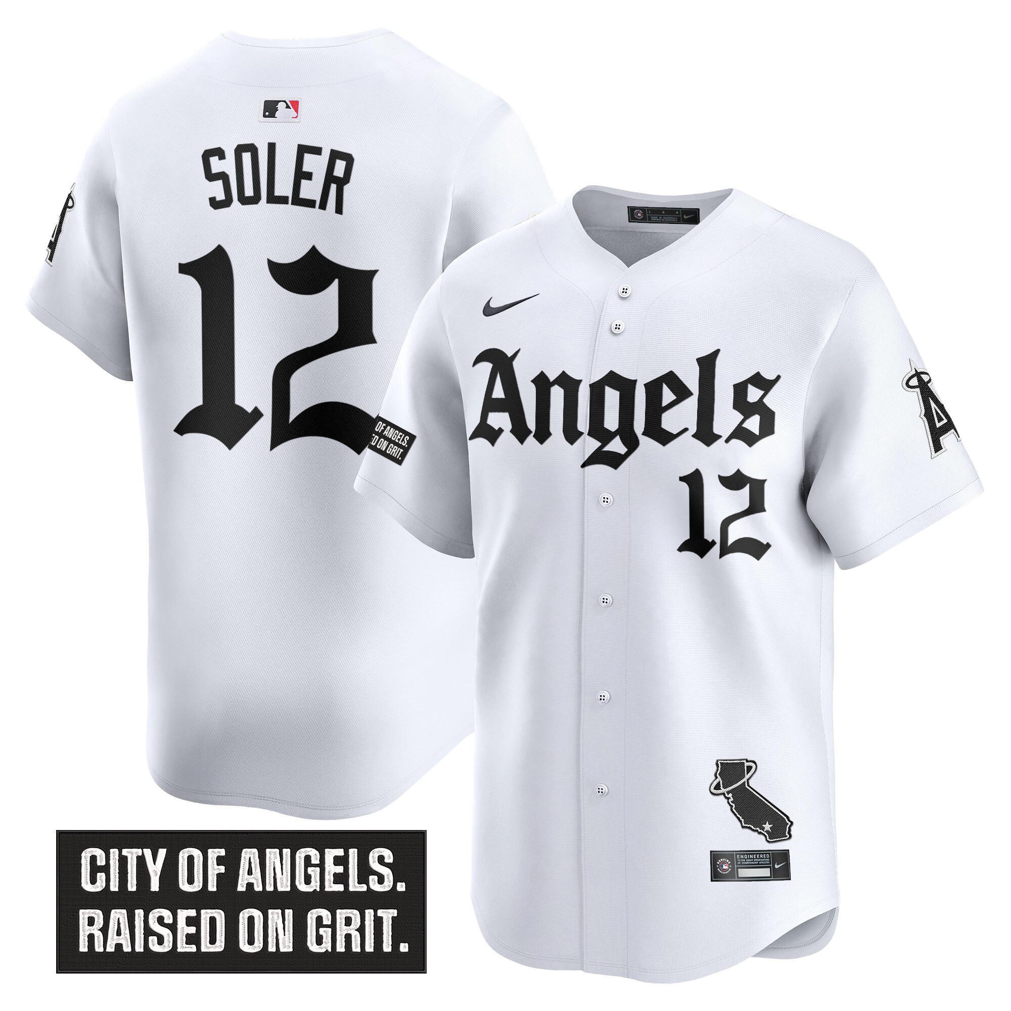 Jorge Soler Men's Los Angeles Angels Gothic Halo Edition Vapor Premier Limited White Jersey - All Stitched