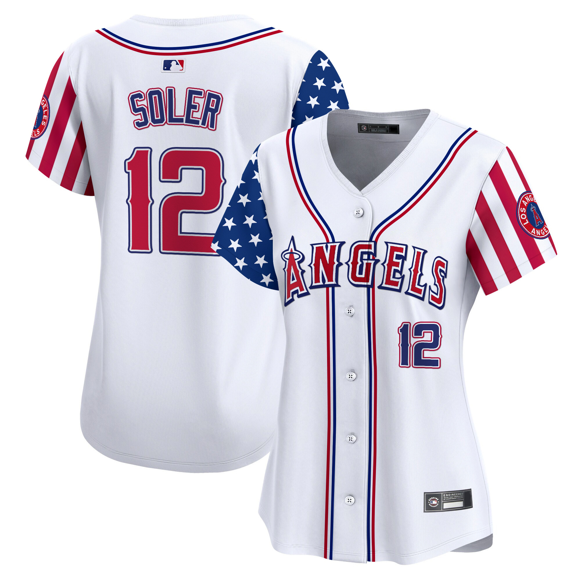 Jorge Soler Women's Los Angeles Angels 2025 Independence Day Vapor Premier Limited White Jersey - All Stitched