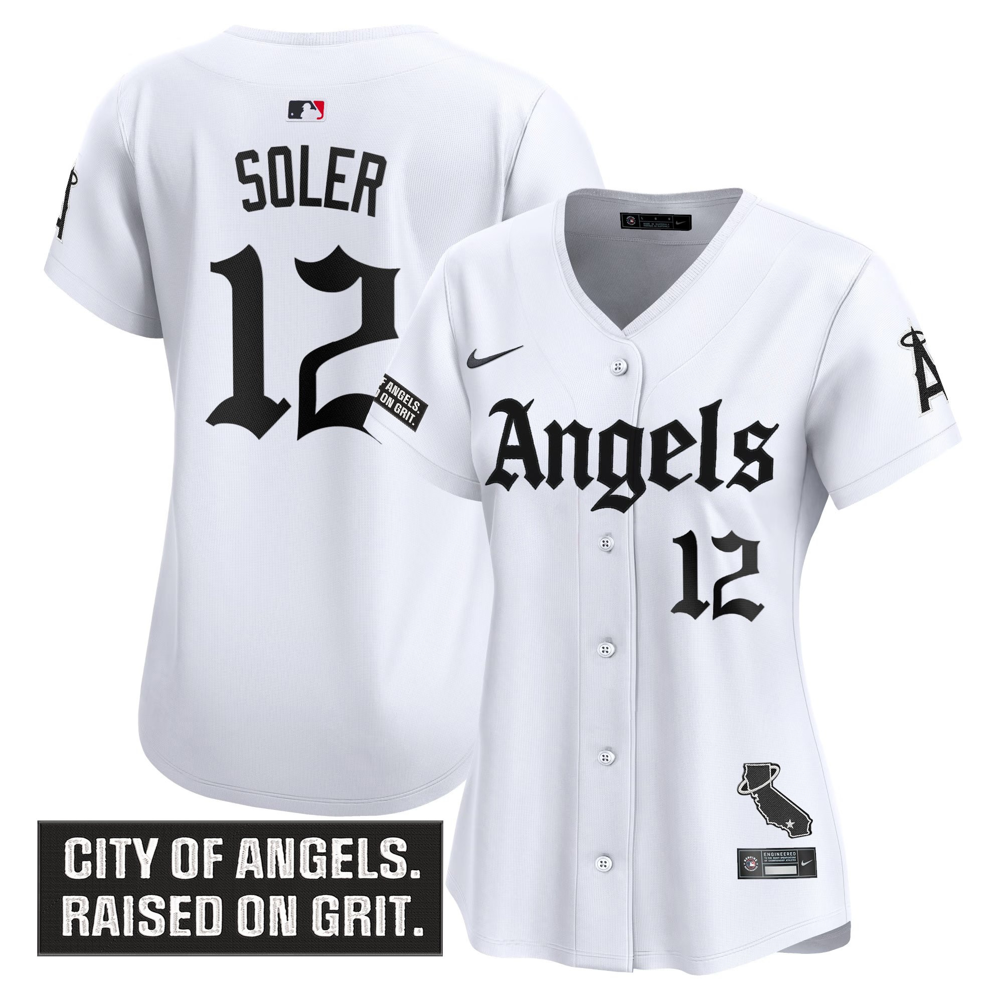 Jorge Soler Women's Los Angeles Angels Gothic Halo Edition Vapor Premier Limited White Jersey - All Stitched