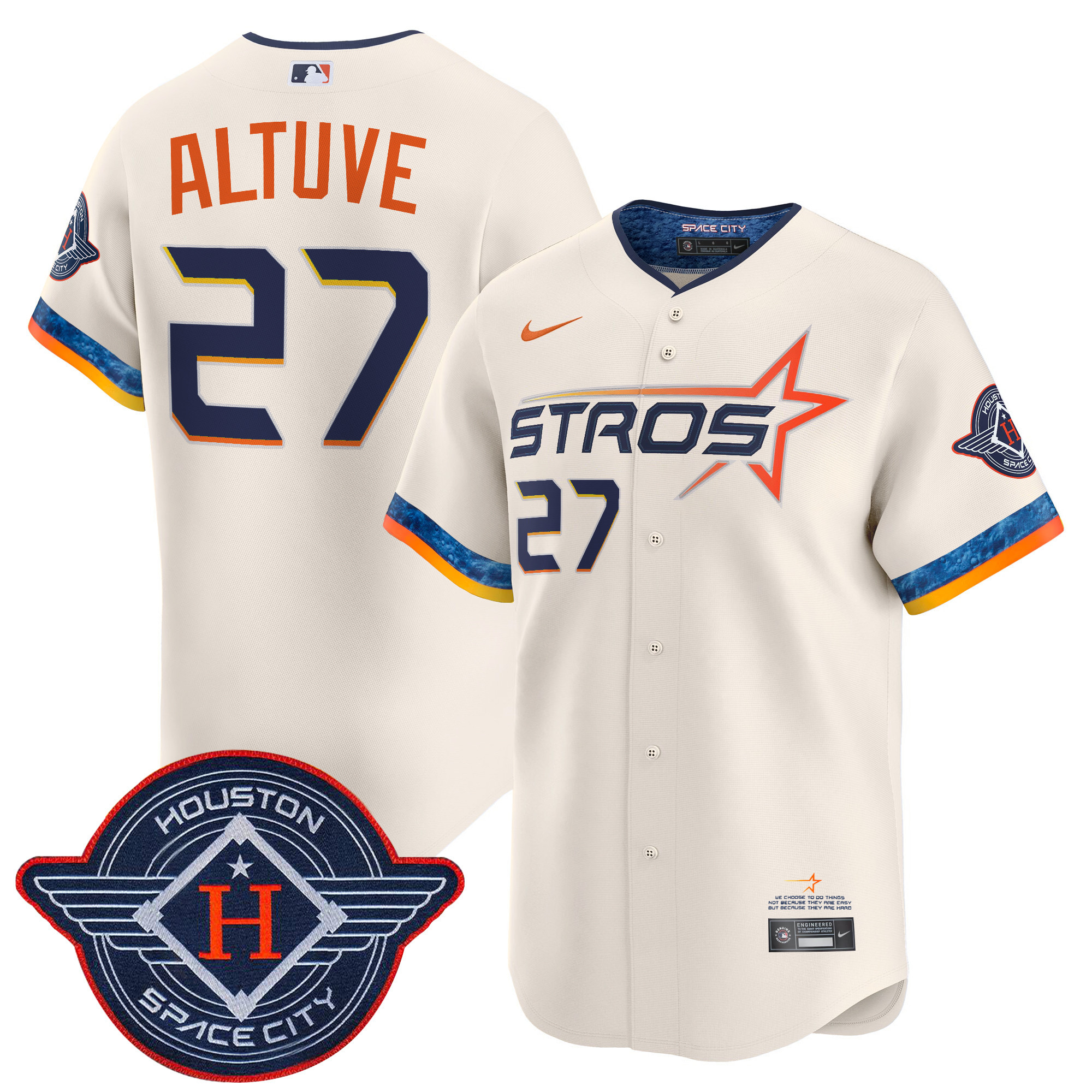 JosÃƒÆ’Ã‚Â© Altuve Men's Houston Astros 2025 City Connect Vapor Premier Limited Cream Jersey - All Stitched