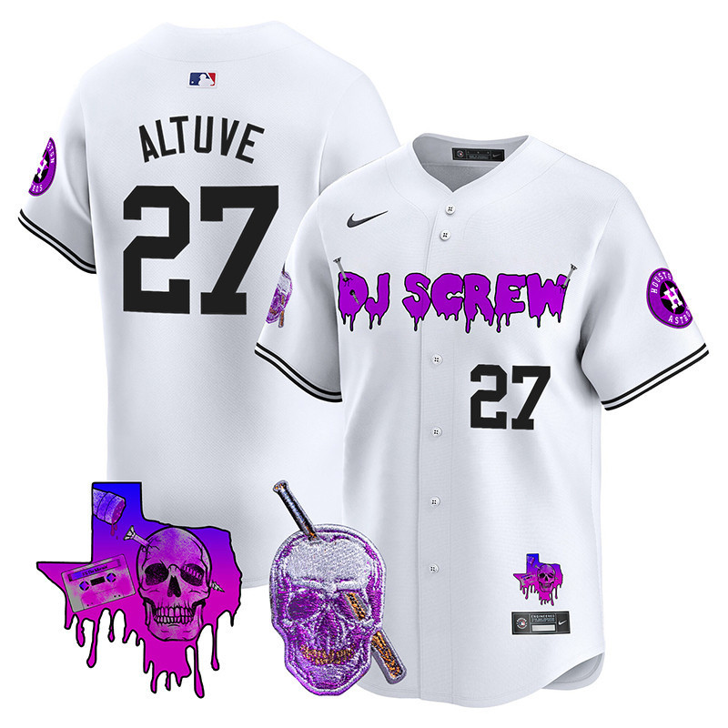 JosÃƒÆ’Ã‚Â© Altuve Men's Houston Astros DJ Screw Vapor Premier Limited White Jersey - All Stitched