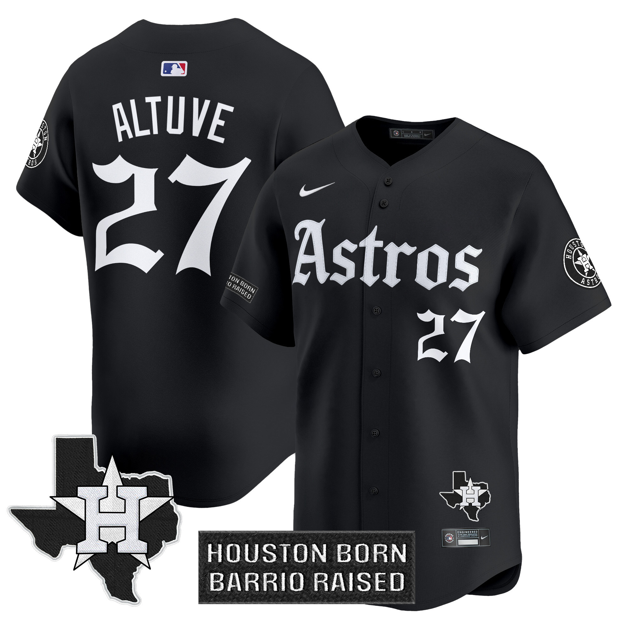 JosÃƒÆ’Ã‚Â© Altuve Men's Houston Astros 'Gothic Edition Vapor Premier Limited Black Jersey - All Stitched