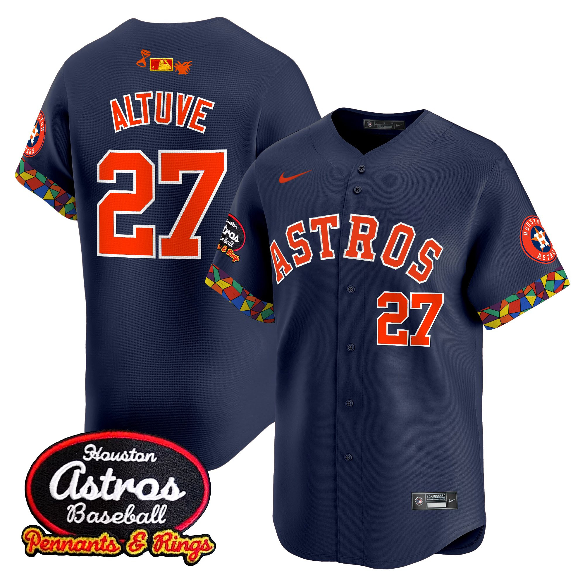 JosÃƒÆ’Ã‚Â© Altuve Men's Houston Astros x El Tiempo Cantina Vapor Premier Limited Navy Jersey - All Stitched