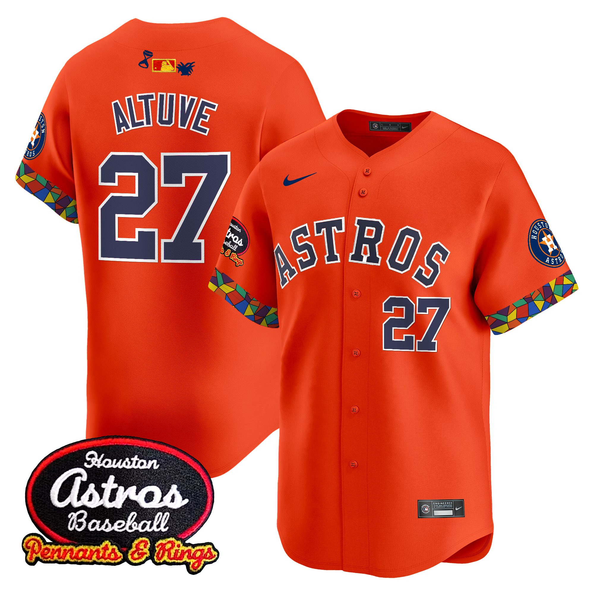 JosÃƒÆ’Ã‚Â© Altuve Men's Houston Astros x El Tiempo Cantina Vapor Premier Limited Orange Jersey - All Stitched