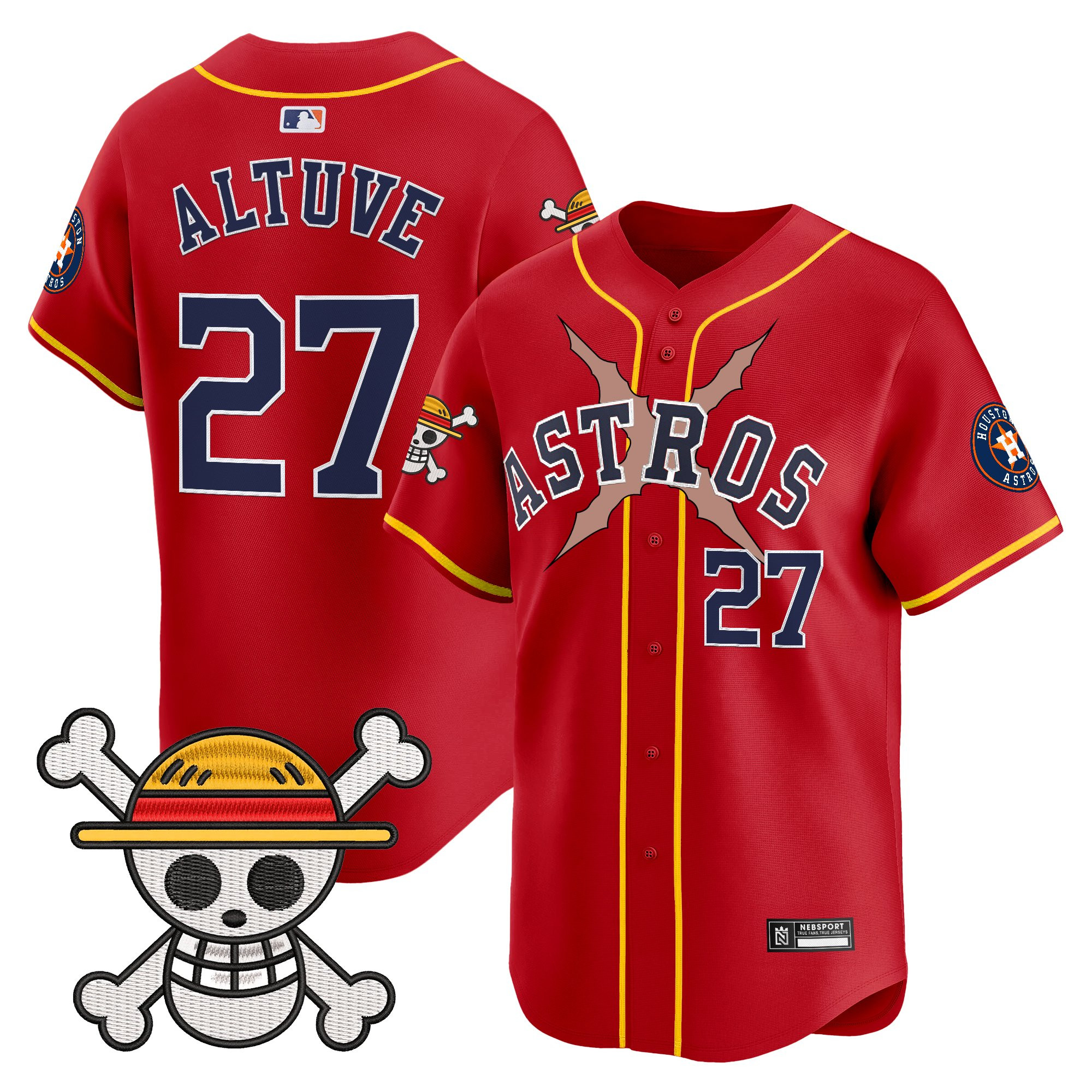 JosÃƒÆ’Ã‚Â© Altuve Men's Houston Astros x One Piece 2025 Vapor Premier Limited Red Jersey - All Stitched
