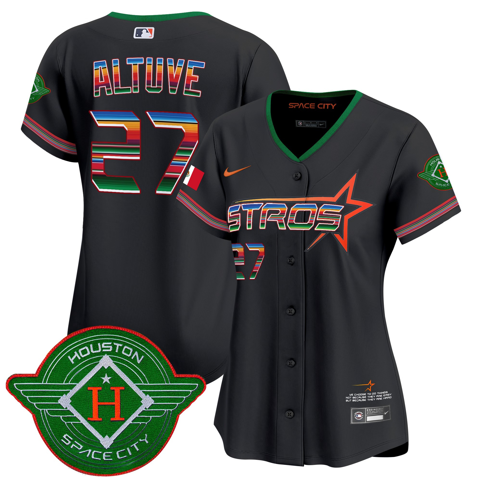 JosÃƒÆ’Ã‚Â© Altuve Women's Houston Astros 2025 City Connect Mexico Vapor Premier Limited Black Jersey - All Stitched