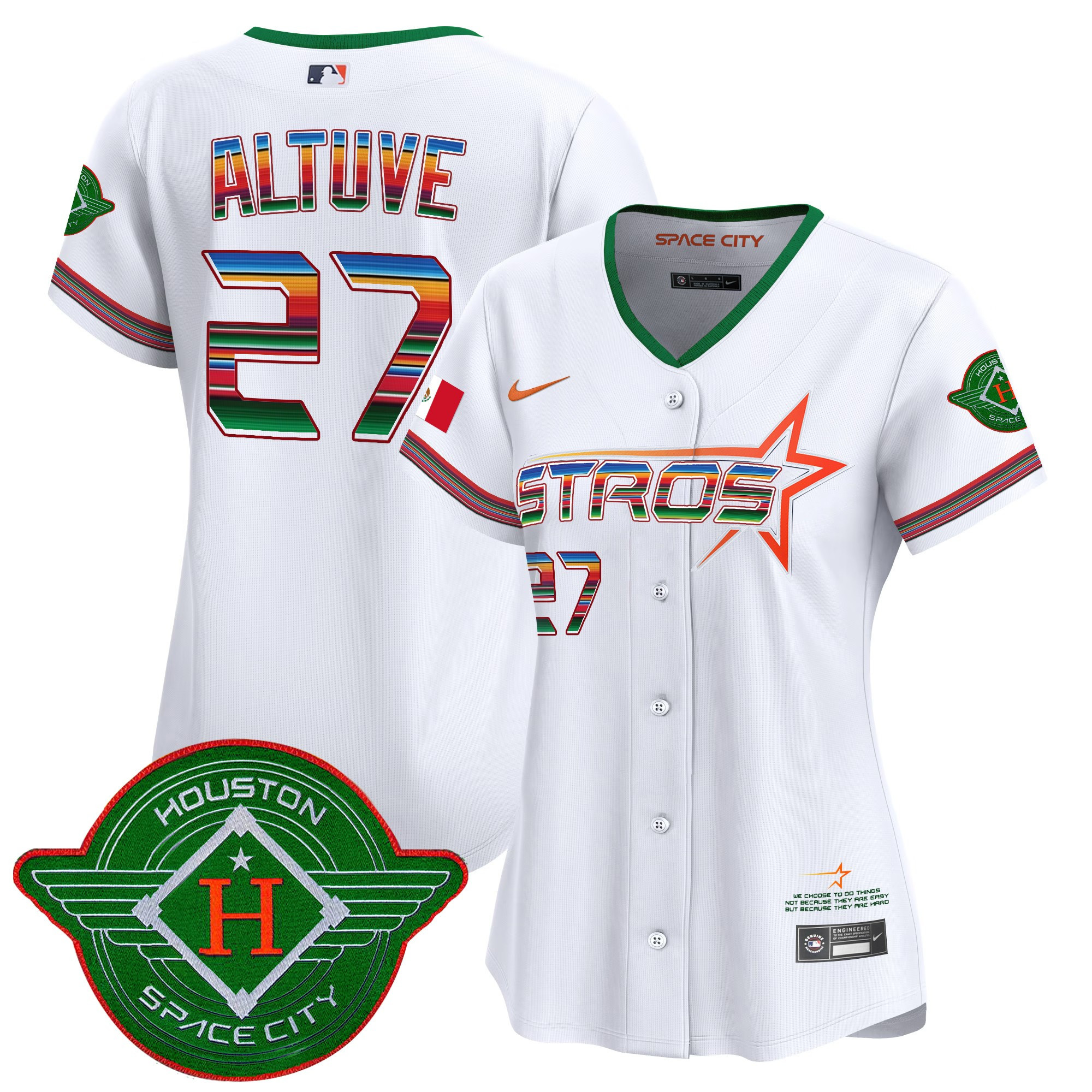 JosÃƒÆ’Ã‚Â© Altuve Women's Houston Astros 2025 City Connect Mexico Vapor Premier Limited White Jersey - All Stitched