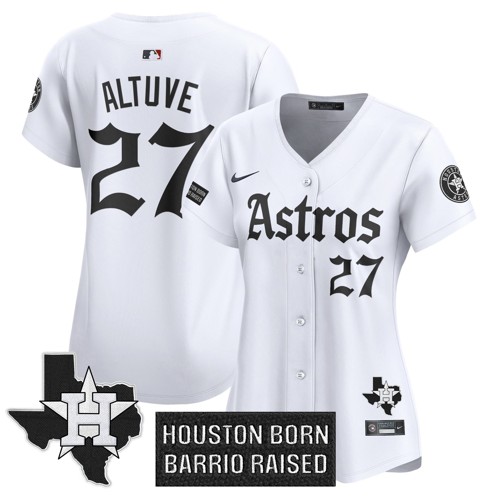 JosÃƒÆ’Ã‚Â© Altuve Women's Houston Astros Gothic Edition Vapor Premier Limited White Jersey - All Stitched