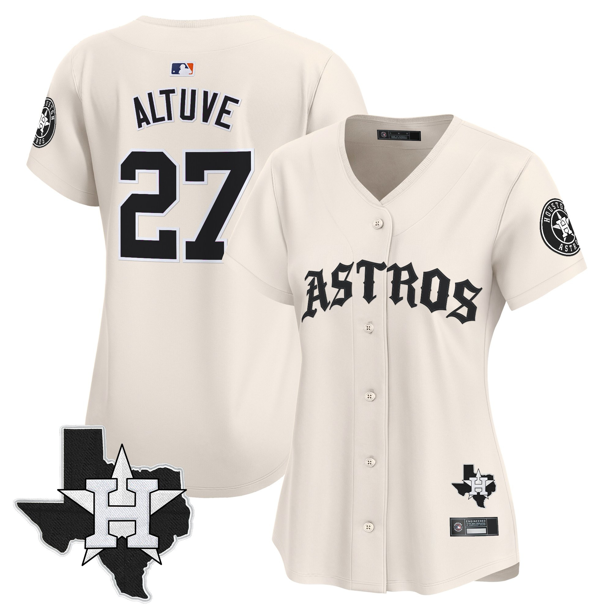 JosÃƒÆ’Ã‚Â© Altuve Women's Houston Astros Old English Edition Vapor Premier Limited Cream Jersey - All Stitched