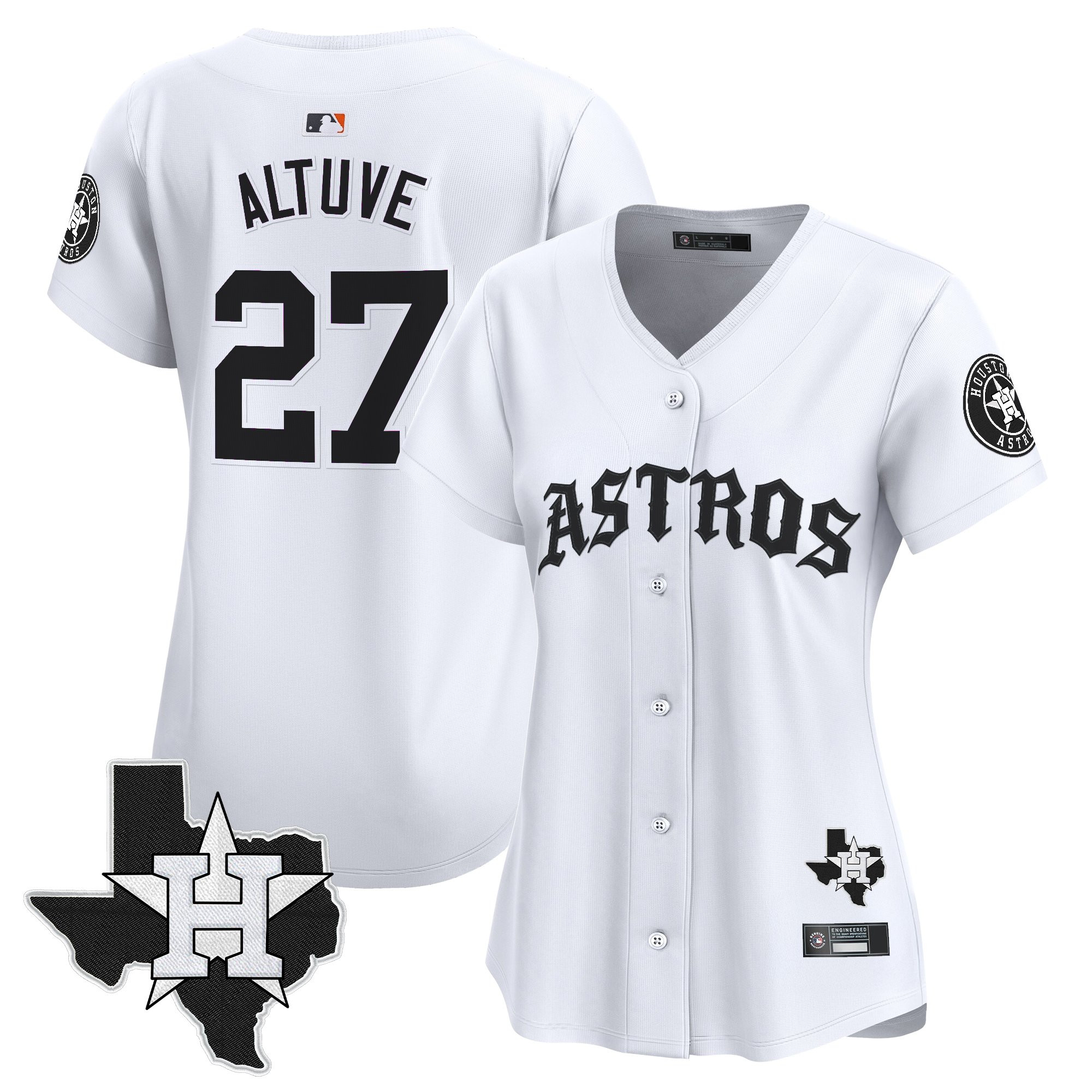 JosÃƒÆ’Ã‚Â© Altuve Women's Houston Astros Old English Edition Vapor Premier Limited White Jersey - All Stitched