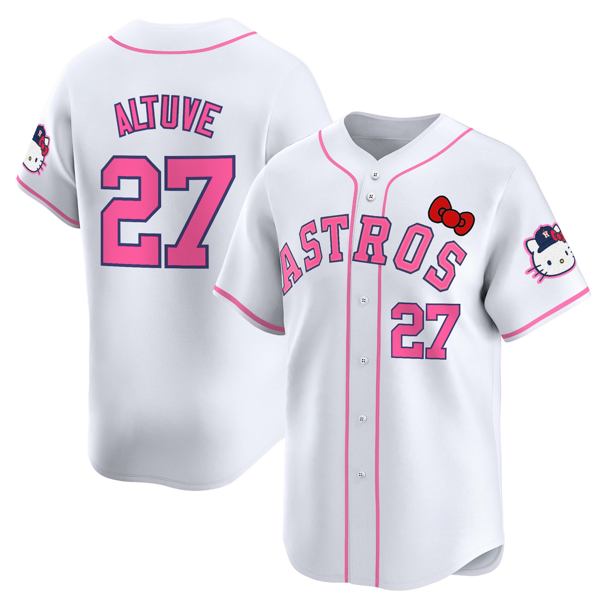 JosÃƒÆ’Ã‚Â© Altuve Youth's Houston Astros Hello Kitty Vapor Premier Limited White Jersey V2 - All Stitched