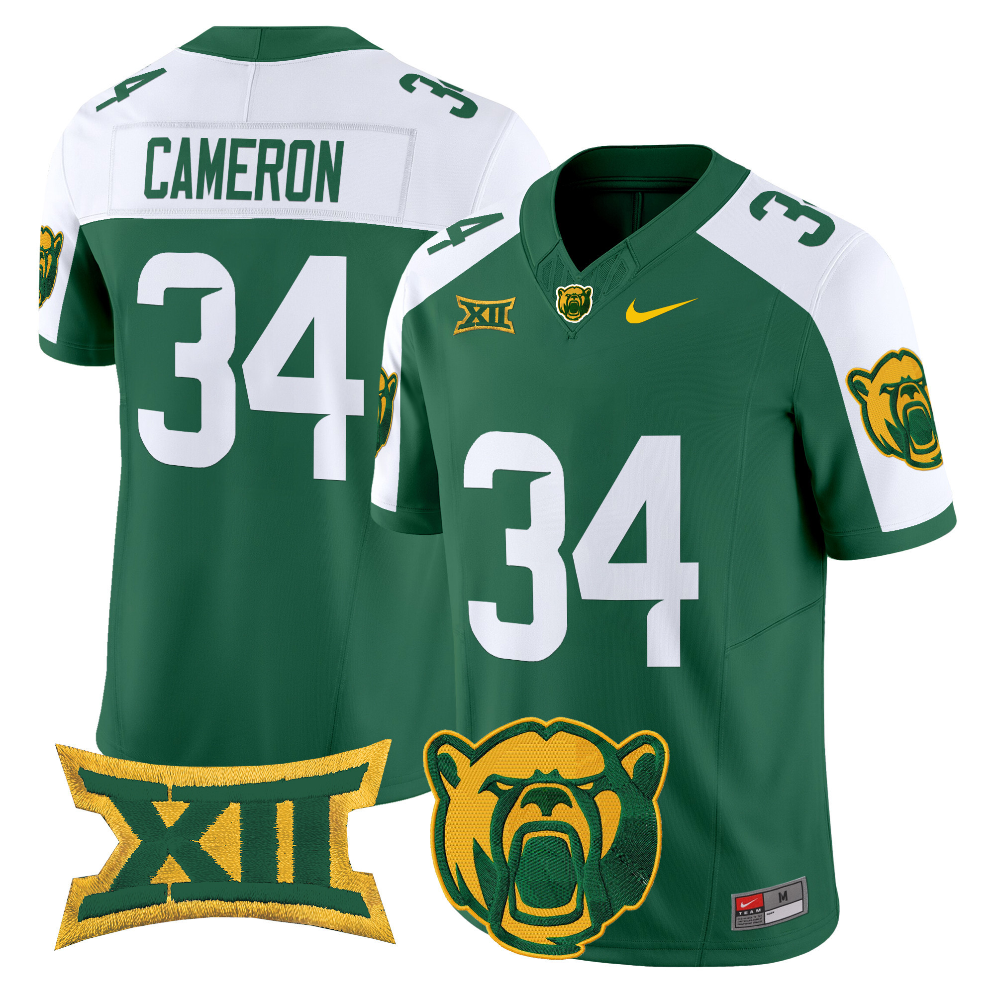 Josh Cameron Men's Baylor Bears 2025 Vapor Limited Green Alternate Jersey - All Stitched