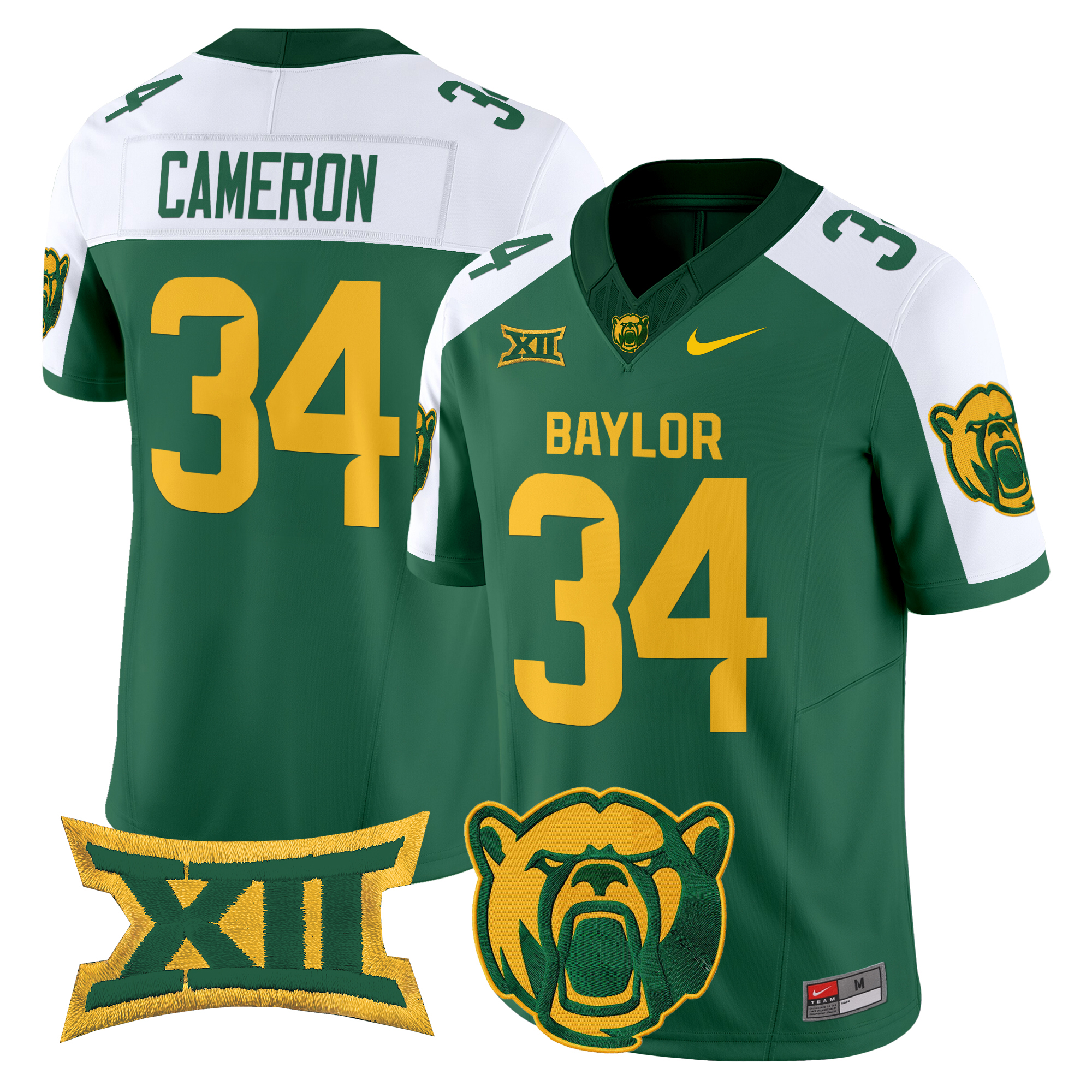 Josh Cameron Men's Baylor Bears 2025 Vapor Limited Green Alternate Jersey V2 - All Stitched