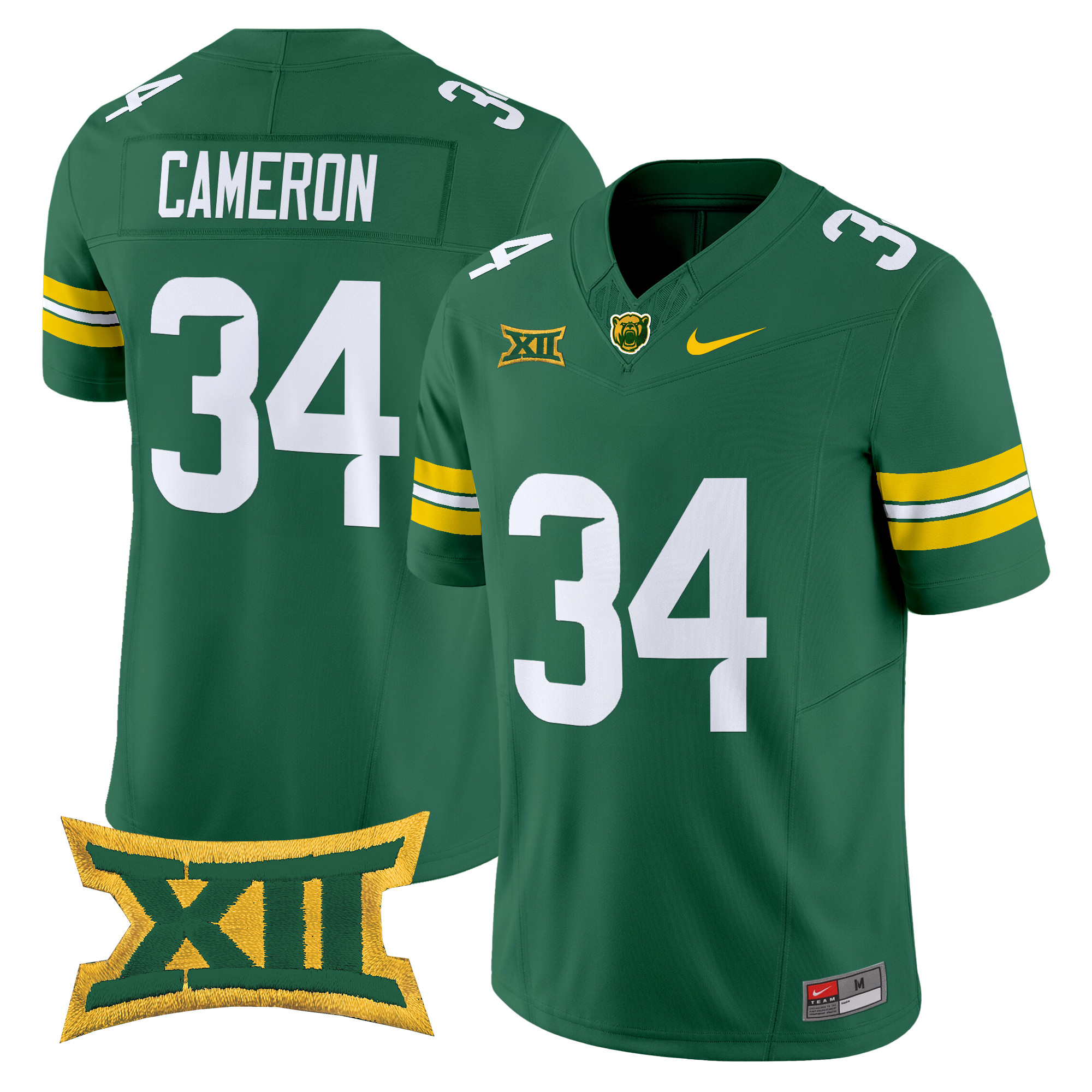 Josh Cameron Men's Baylor Bears 2025 Vapor Limited Green Jersey - All Stitched