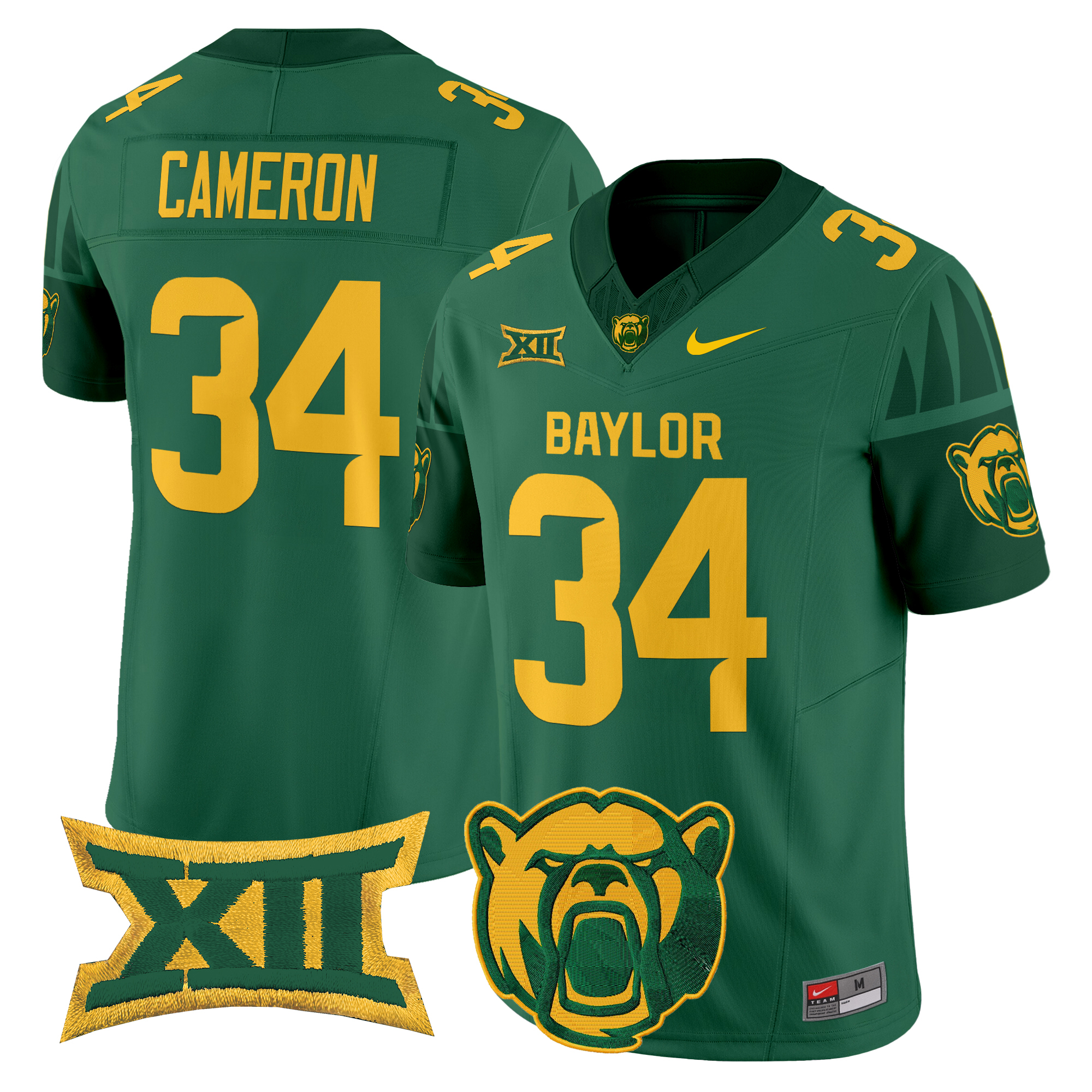 Josh Cameron Men's Baylor Bears 2025 Vapor Limited Green Jersey V2 - All Stitched
