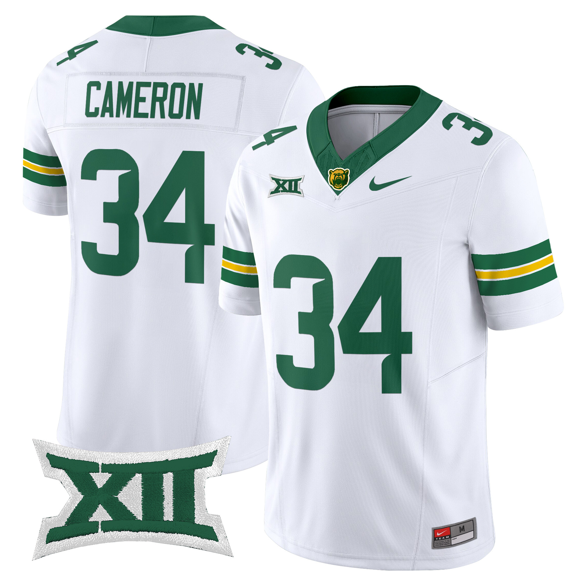 Josh Cameron Men's Baylor Bears 2025 Vapor Limited White Jersey - All Stitched