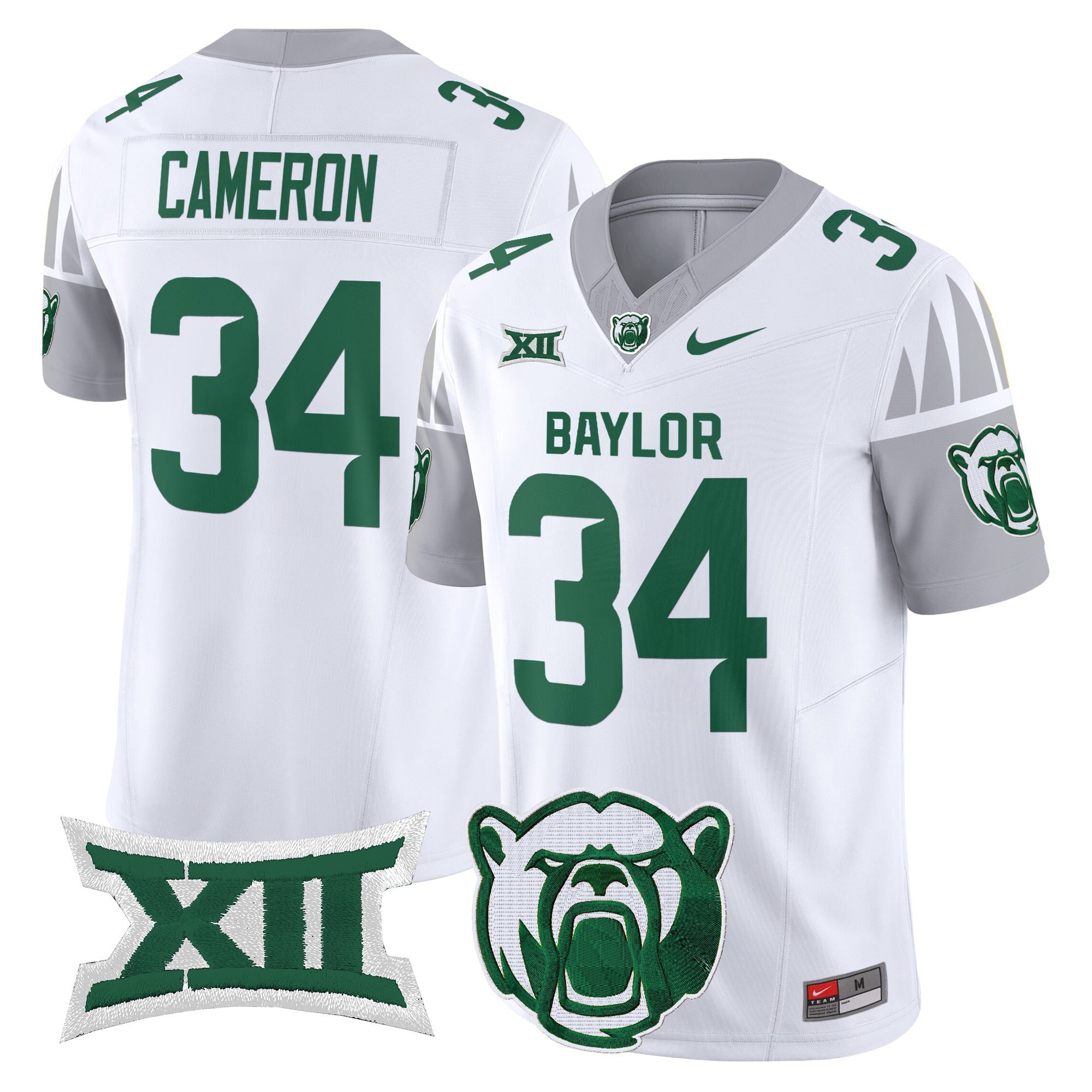 Josh Cameron Men's Baylor Bears 2025 Vapor Limited White Jersey V2 - All Stitched