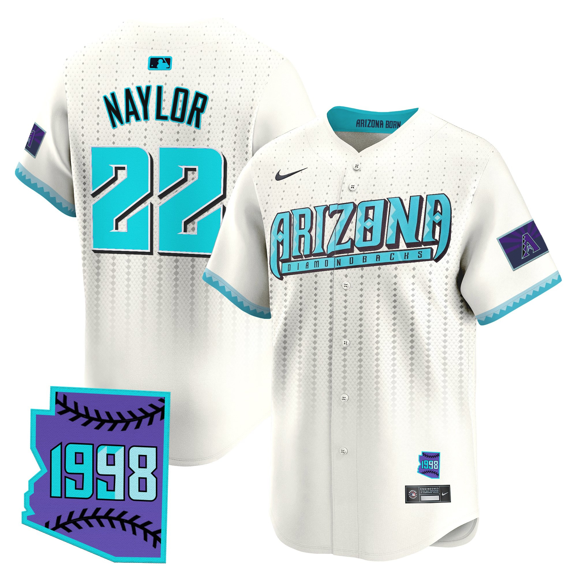 Josh Naylor Men's Arizona Diamondbacks 2025 City Connect Vapor Premier Limited Cream Jersey - Stitched