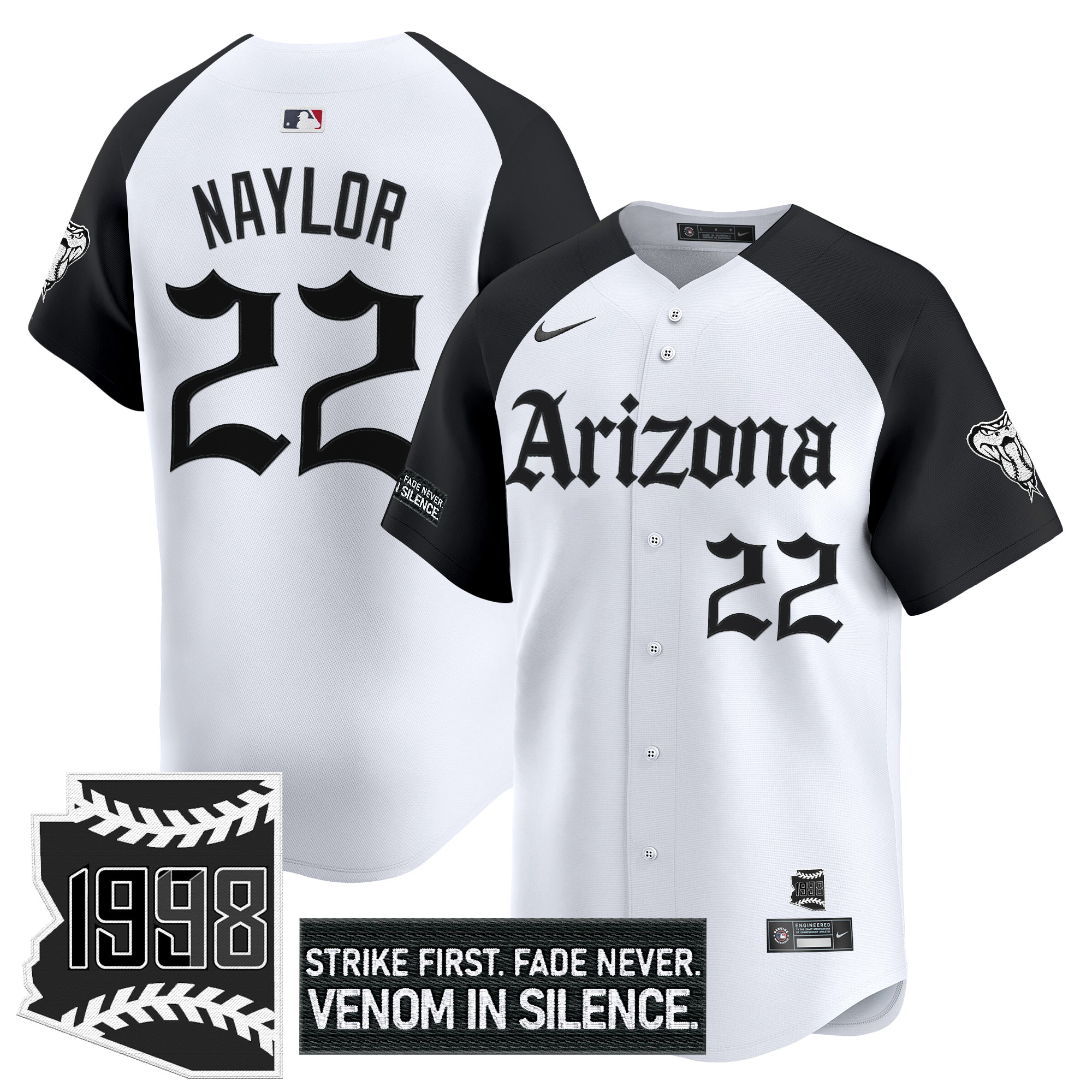 Josh Naylor Men's Arizona Diamondbacks Gothic Desert Fang Edition Vapor Premier Limited Alternate Jersey - All Stitched